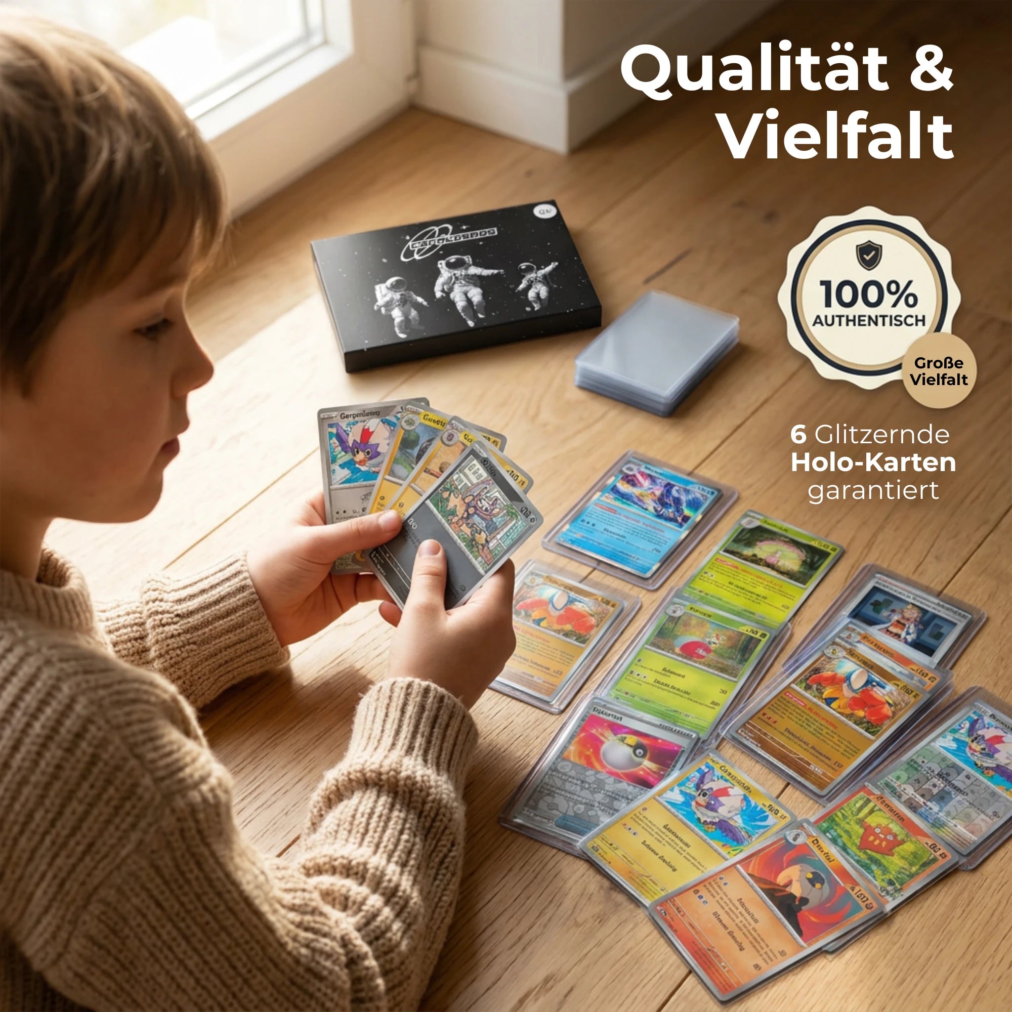 Pokémon Card Set English – 50 cards incl. 6 Holo + 100 Card Sleeves