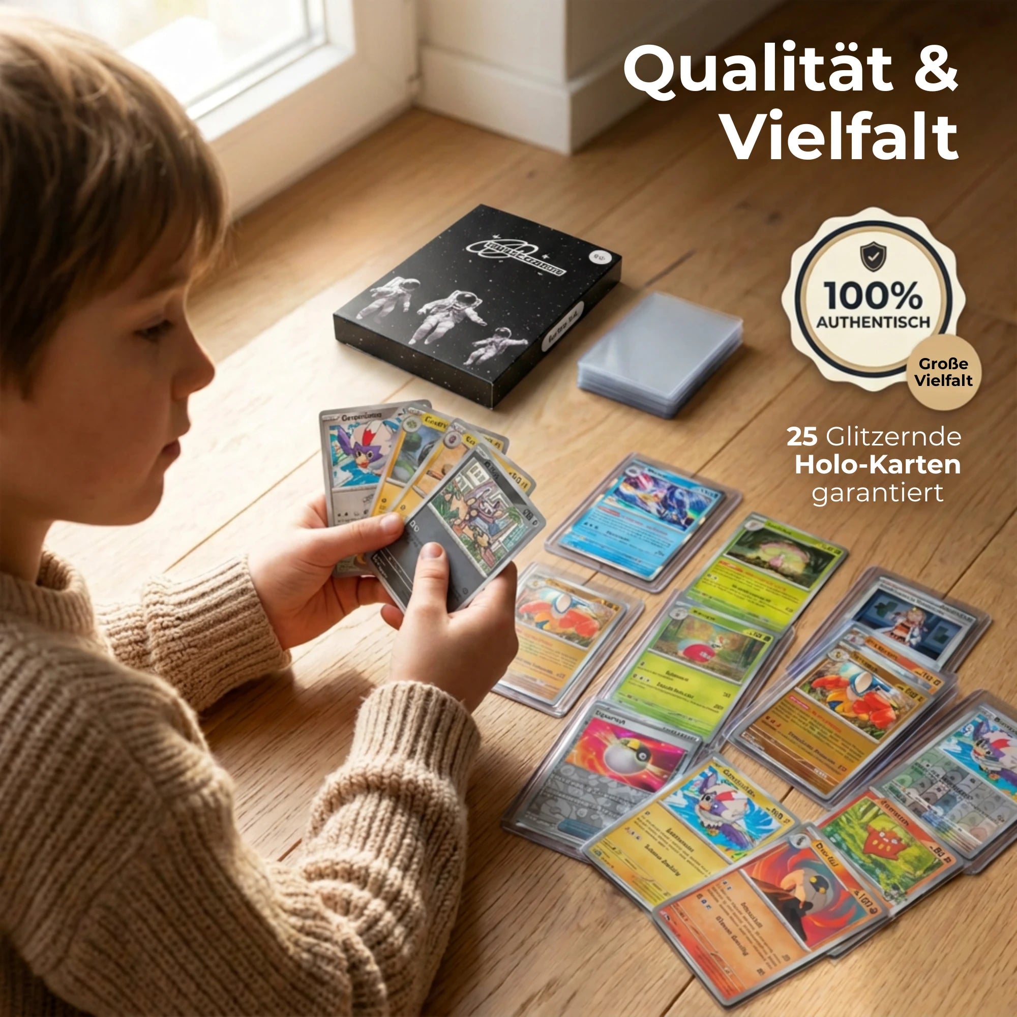 Pokémon Karten Set Englisch – 200 Karten inkl. 25 Holo + 100 Kartenhüllen