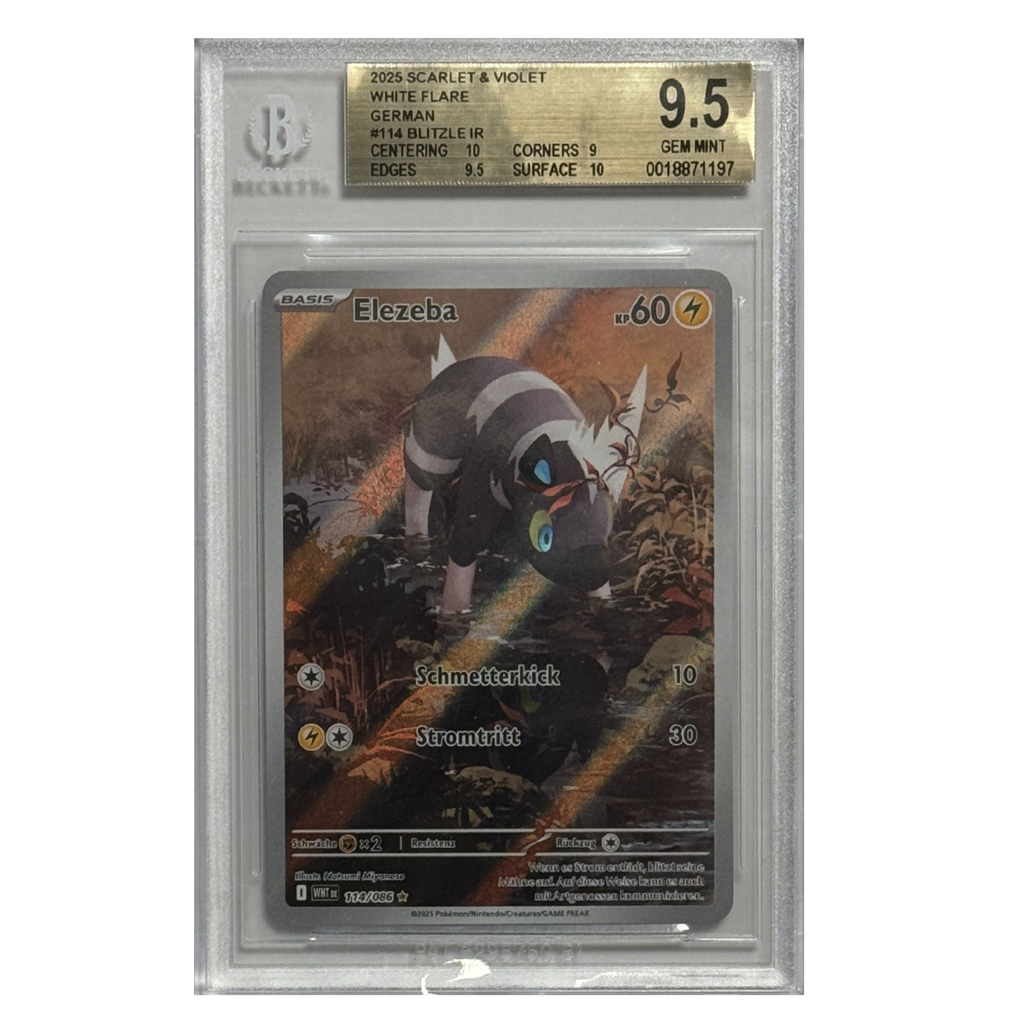 Pokémon – Elezeba IR #114 (White Flare) – BGS 9.5 GEM MINT - Cardcosmos