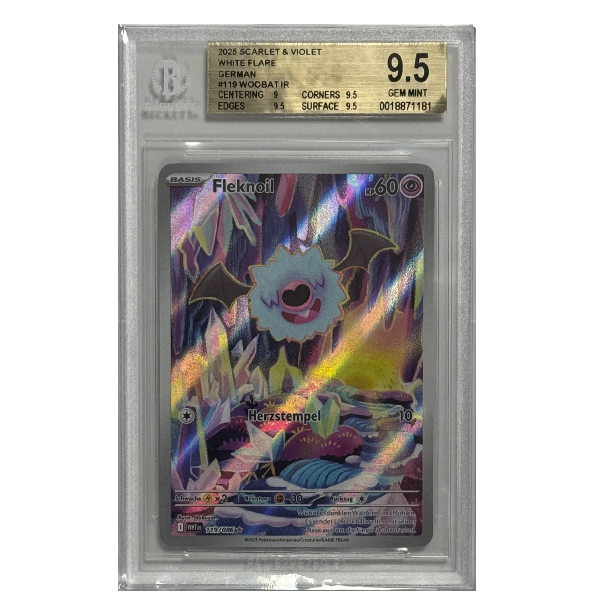 Pokémon – Fleknoil IR #119 (White Flare) – BGS 9.5 GEM MINT - Cardcosmos