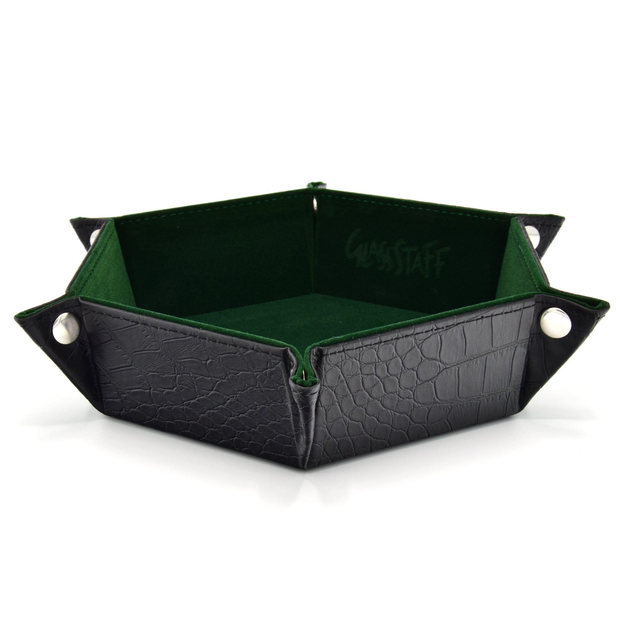 Glassstaff - Hexagonal Foldable Rolling Tray - Dragon Skin Grün