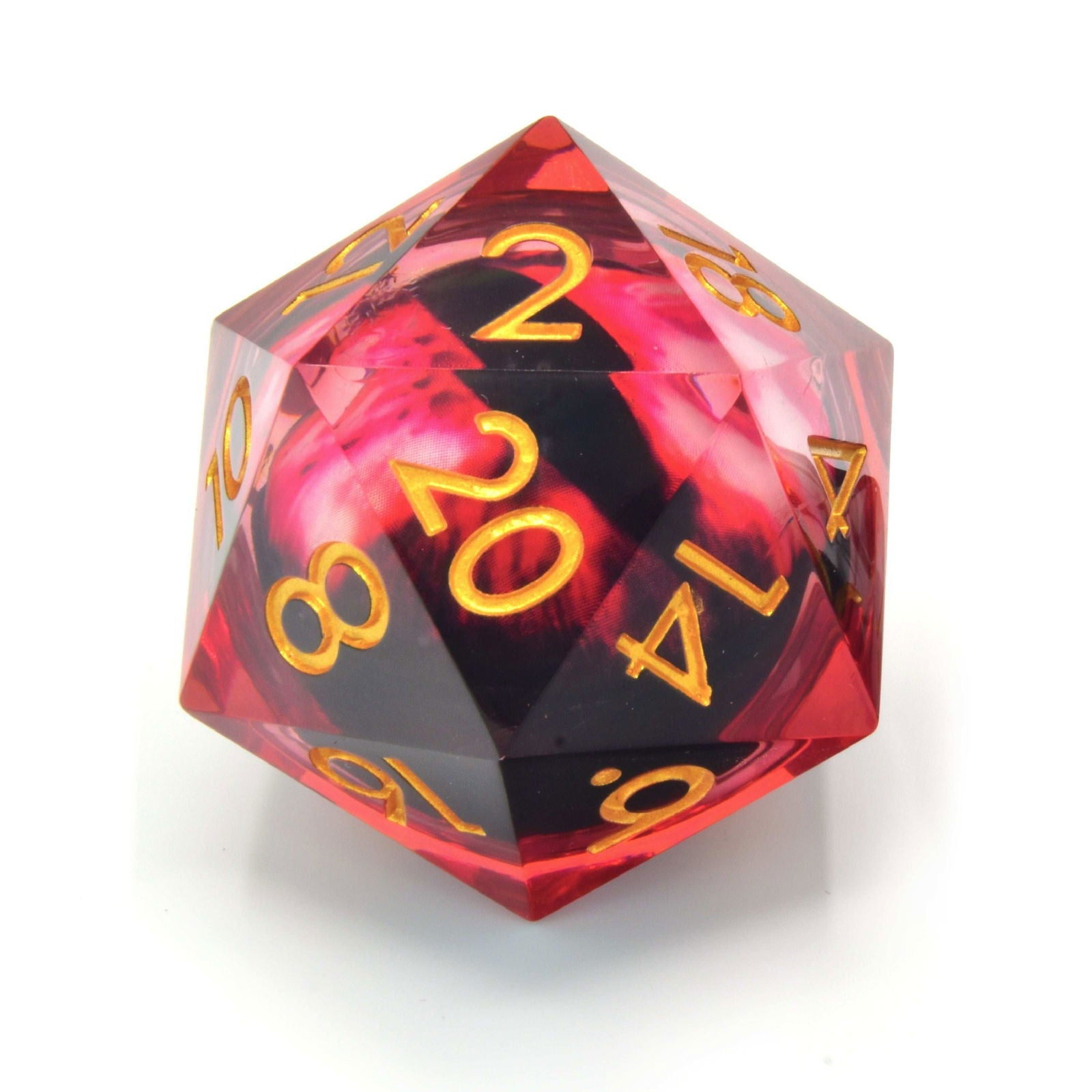 Glassstaff - Blood Iris 33mm Floating Eye D20 - CritStones Dice - cardcosmos 1 Würfel