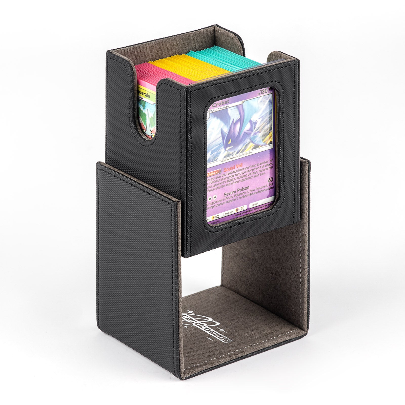 cardcosmos - 100+ Commander Deck Box mit Sichtfenster - Schwarz