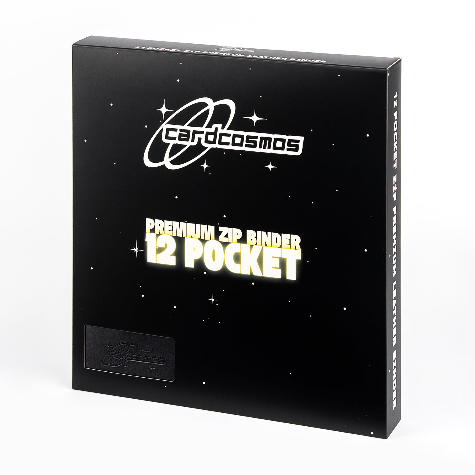 cardcosmos - 12 Pocket Zip Premium leather binder - Black
