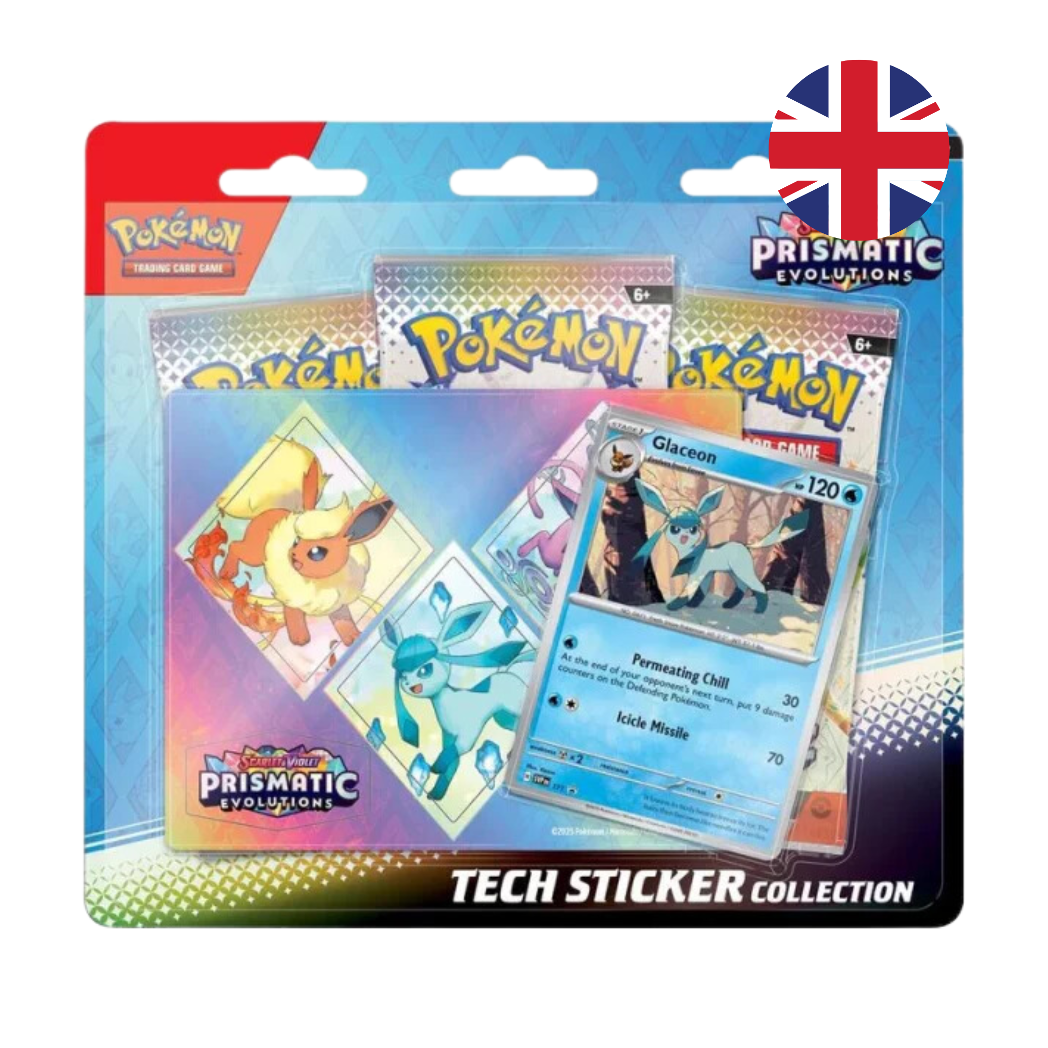 Pokémon - Scarlet & Violet - Prismatic Evolutions Tech Sticker-Collection - Glaceon - EN