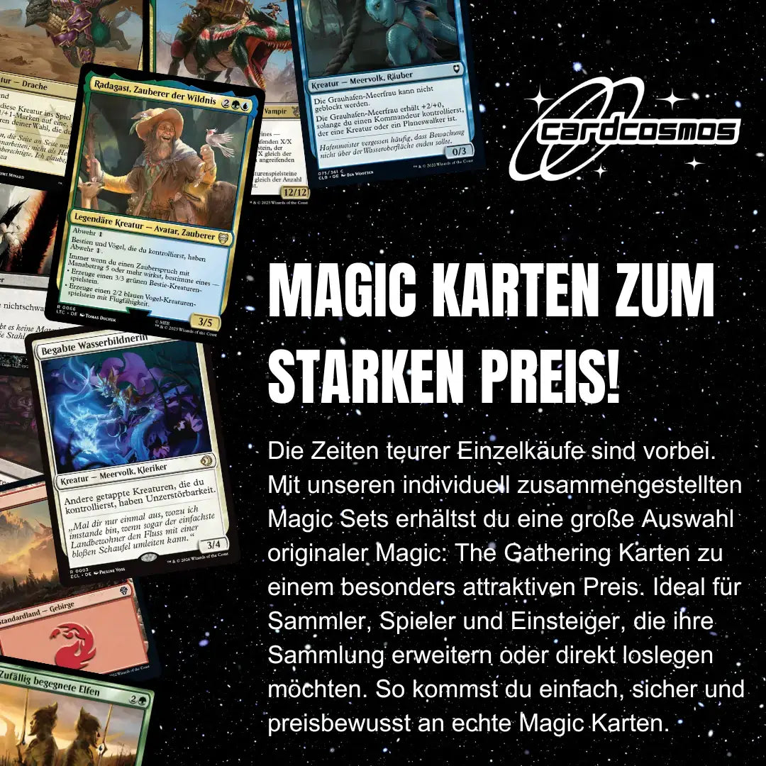 Magic: The Gathering Card Set German – 200 cards incl. 16 Rares & 4 Foils + 100 Card Sleeves