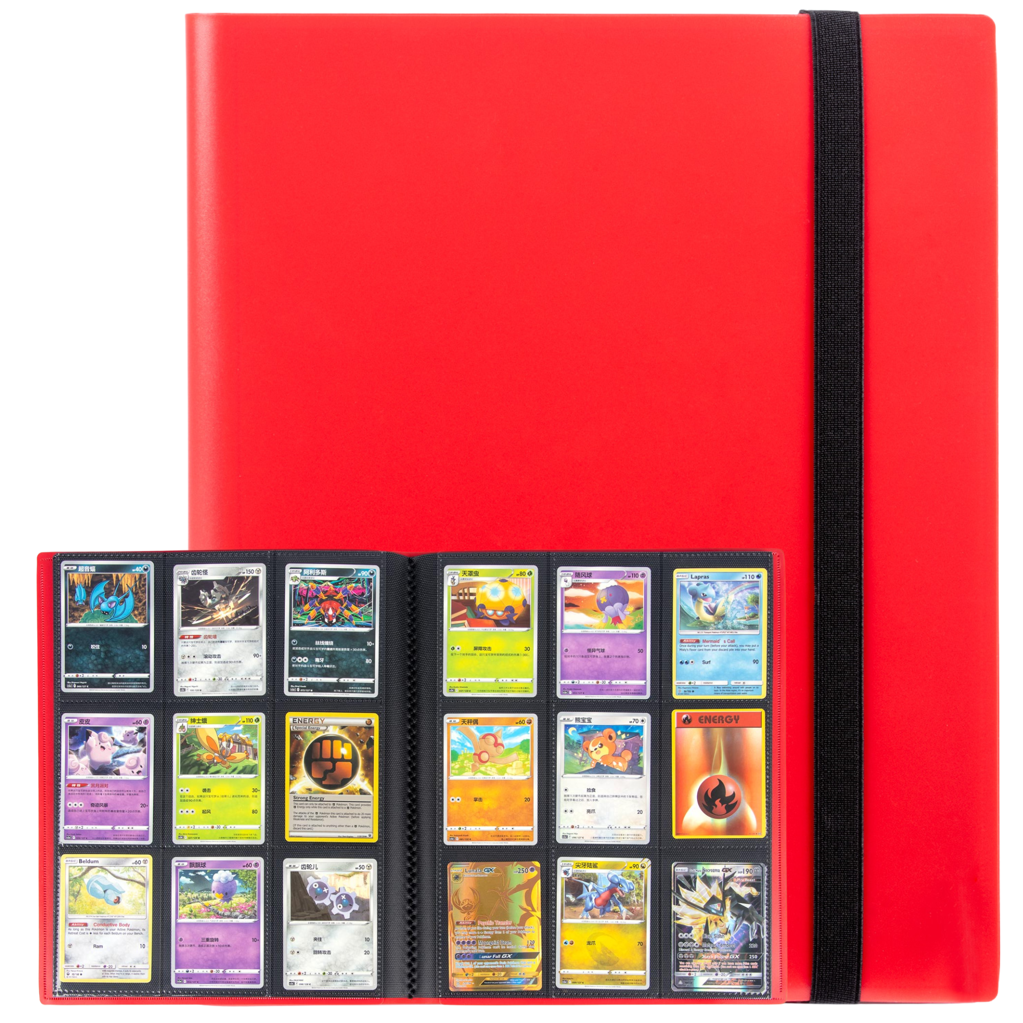 cardcosmos - 9 Pocket Basic Strap Binder - Rot