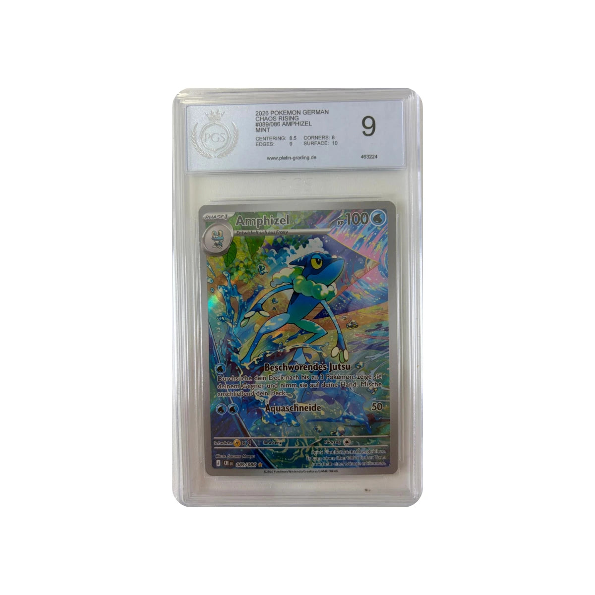 Pokémon - Frogadier #089/086 (Chaos Rising) – Platin Grading 9 Mint