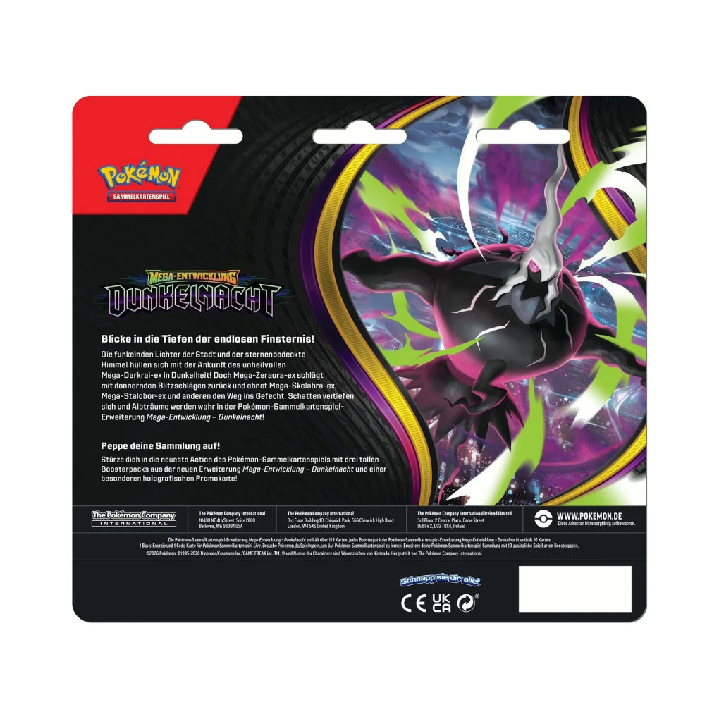 Pokémon - Mega Evolution: Dark Night 3-Pack Blister Pack - German