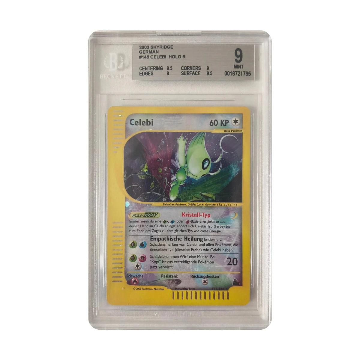 Pokémon - Celebi #145/144 (Skyridge) – Beckett 9 Mint
