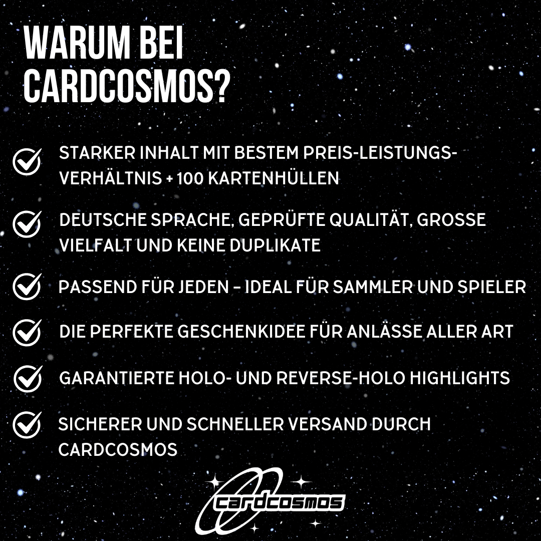 Pokémon Karten Set Deutsch – 30 Karten inkl. 4 Holo + 100 Kartenhüllen