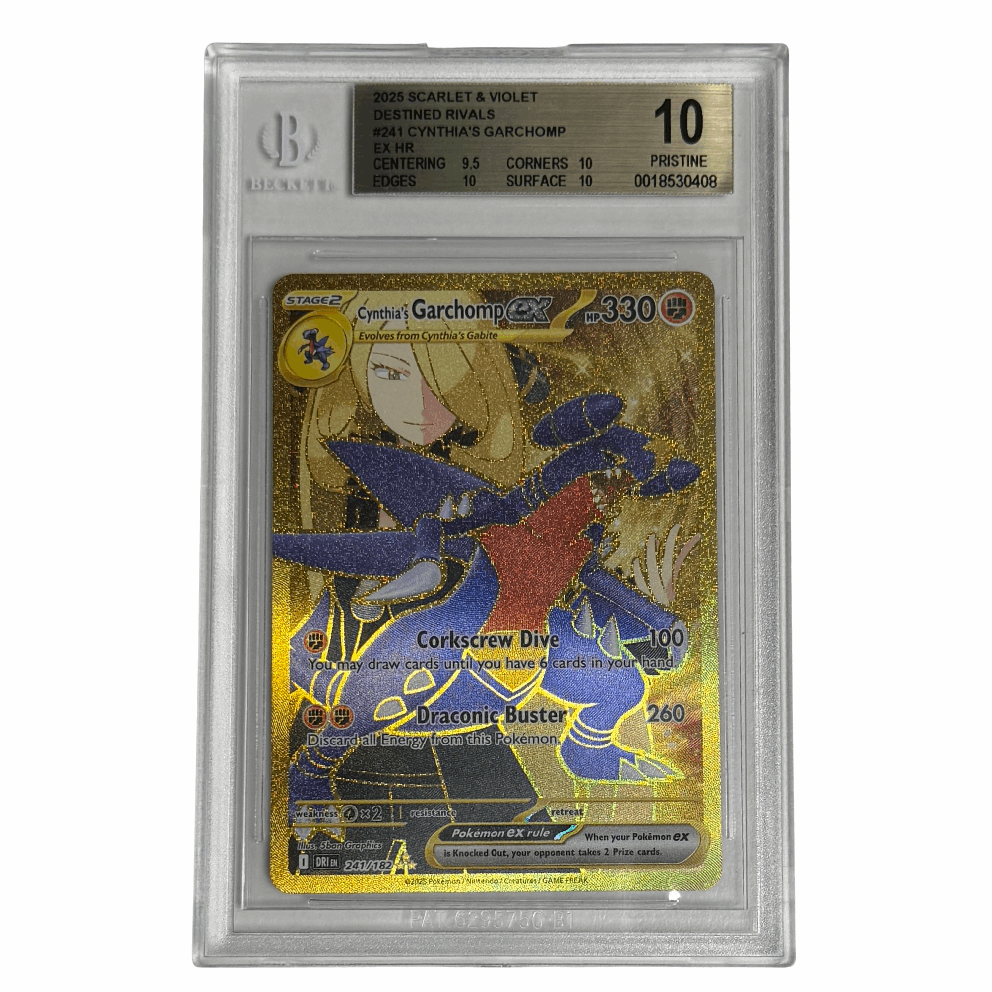 Pokémon - Cynthia’s Garchomp ex HR #241 (Destined Rivals) – BGS 10 Pristine