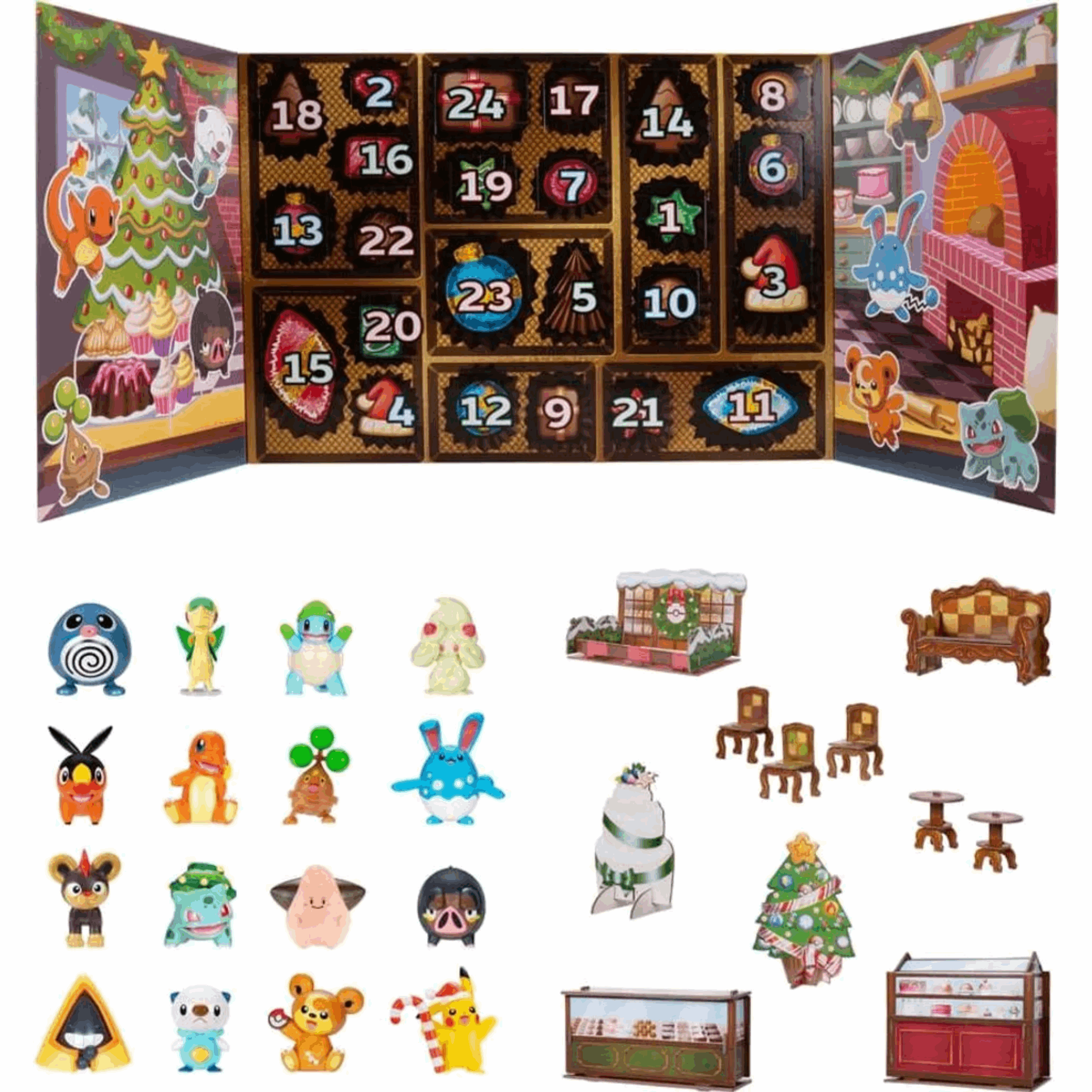 Pokémon - Holiday Figures Calendar - EN Inhalt