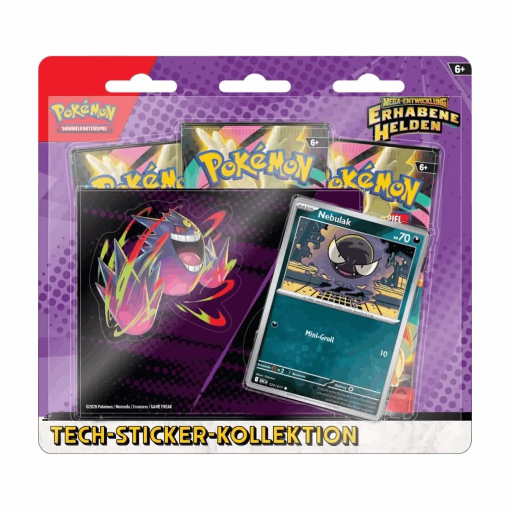 Pokémon - Mega-Entwicklung - Erhabene Helden Tech-Sticker Kollektion Nebulak - DE
