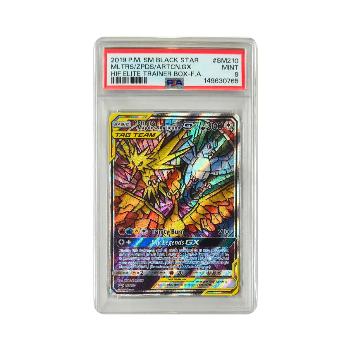 Pokémon - Moltres & Zapdos & Articuno GX SM210 (SM Black Star Promos) – PSA 9 Mint