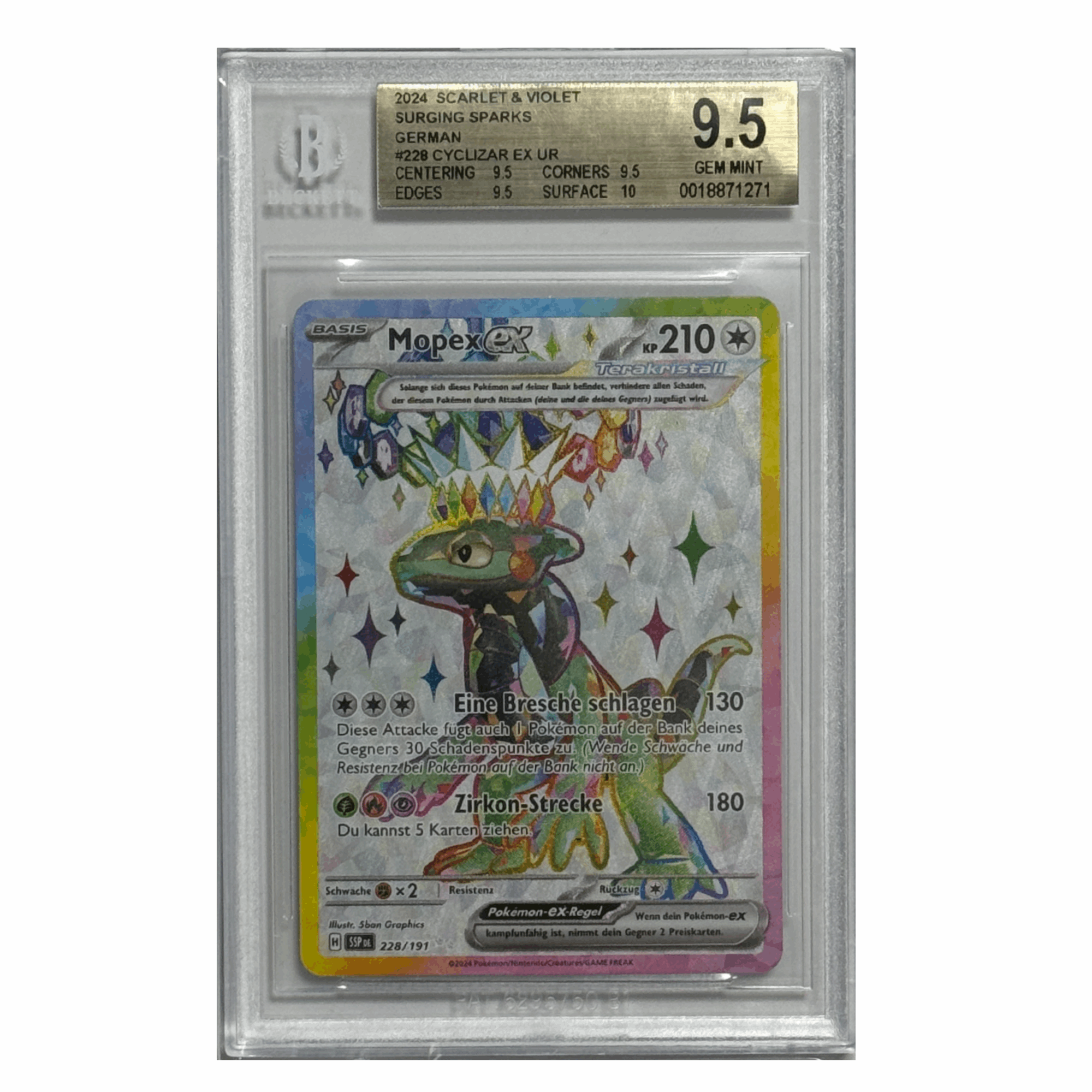 Pokémon - Mopex ex UR #228 (Surging Sparks) – BGS 9.5 Gem Mint Mopex