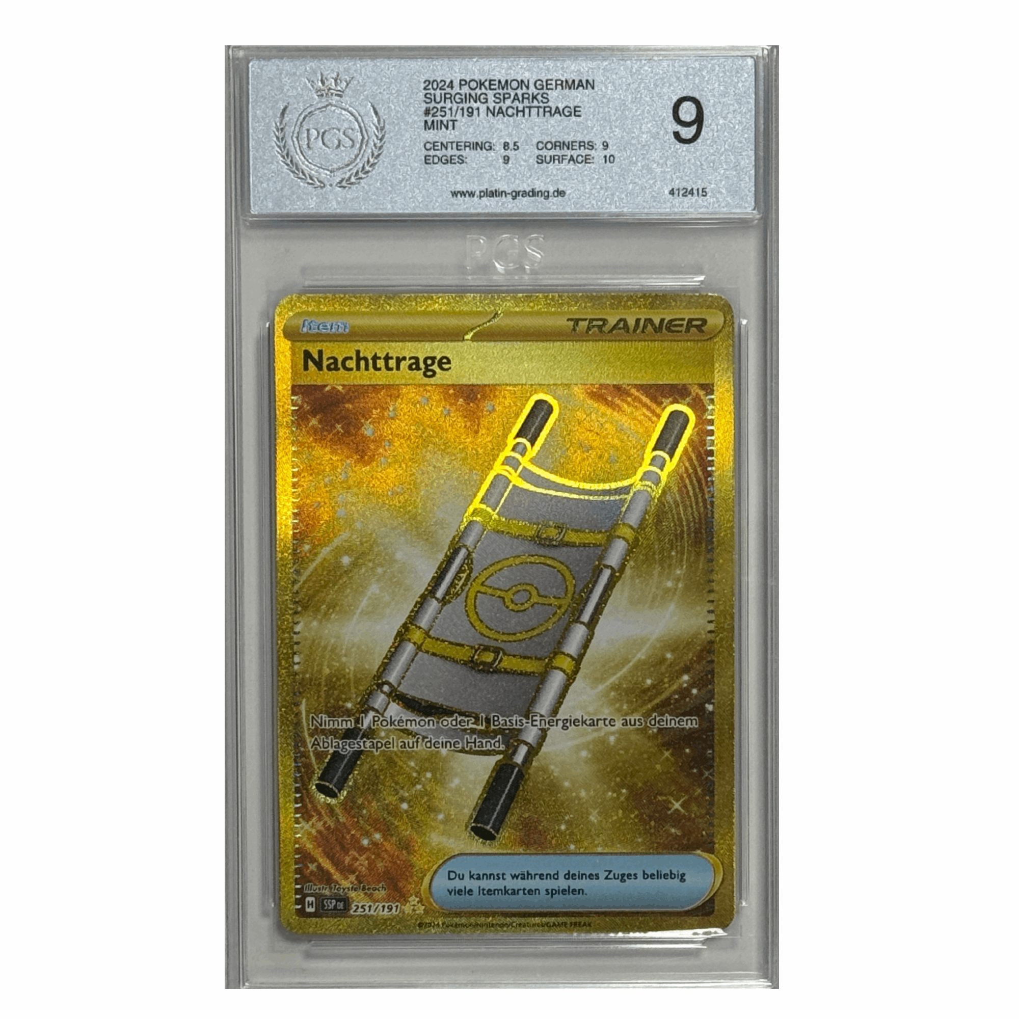 Pokémon - Nachttrage Gold #251 (Surging Sparks) – PCS 9 Mint
