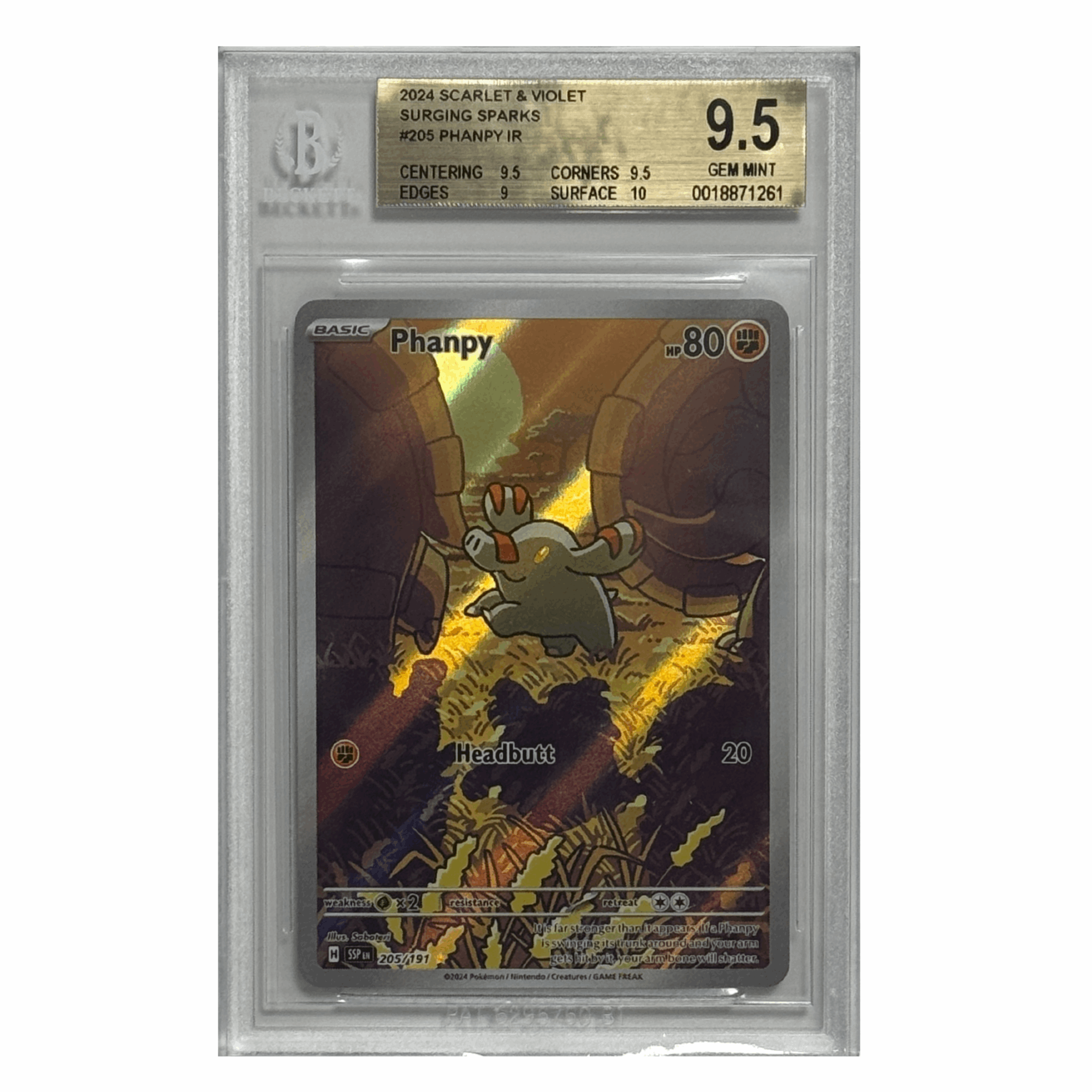 Pokémon - Phanpy IR #205 (Surging Sparks) – BGS 9.5 Gem Mint