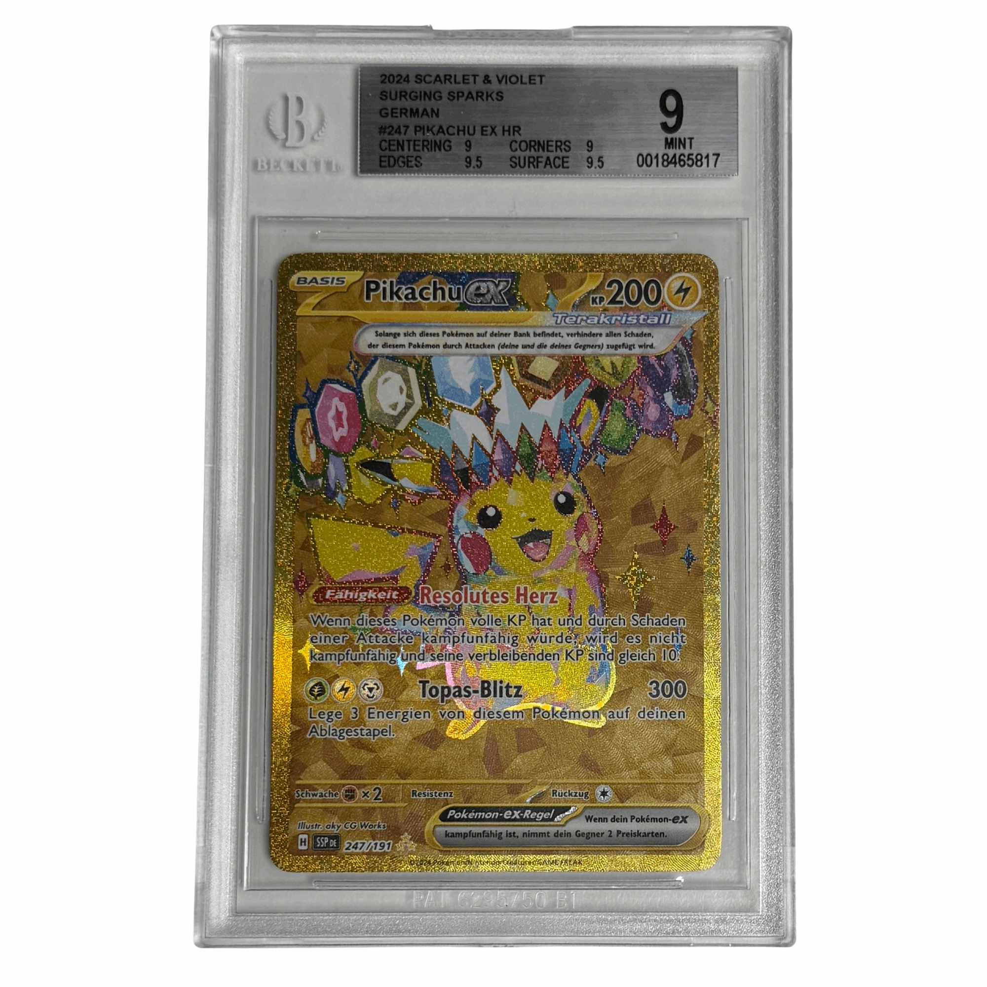Pokémon - Pikachu ex HR #247 (Surging Sparks) – BGS 9 Mint