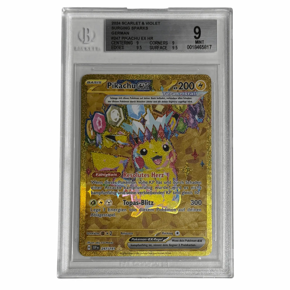 Pokémon - Pikachu ex HR #247 (Surging Sparks) – BGS 9 Mint