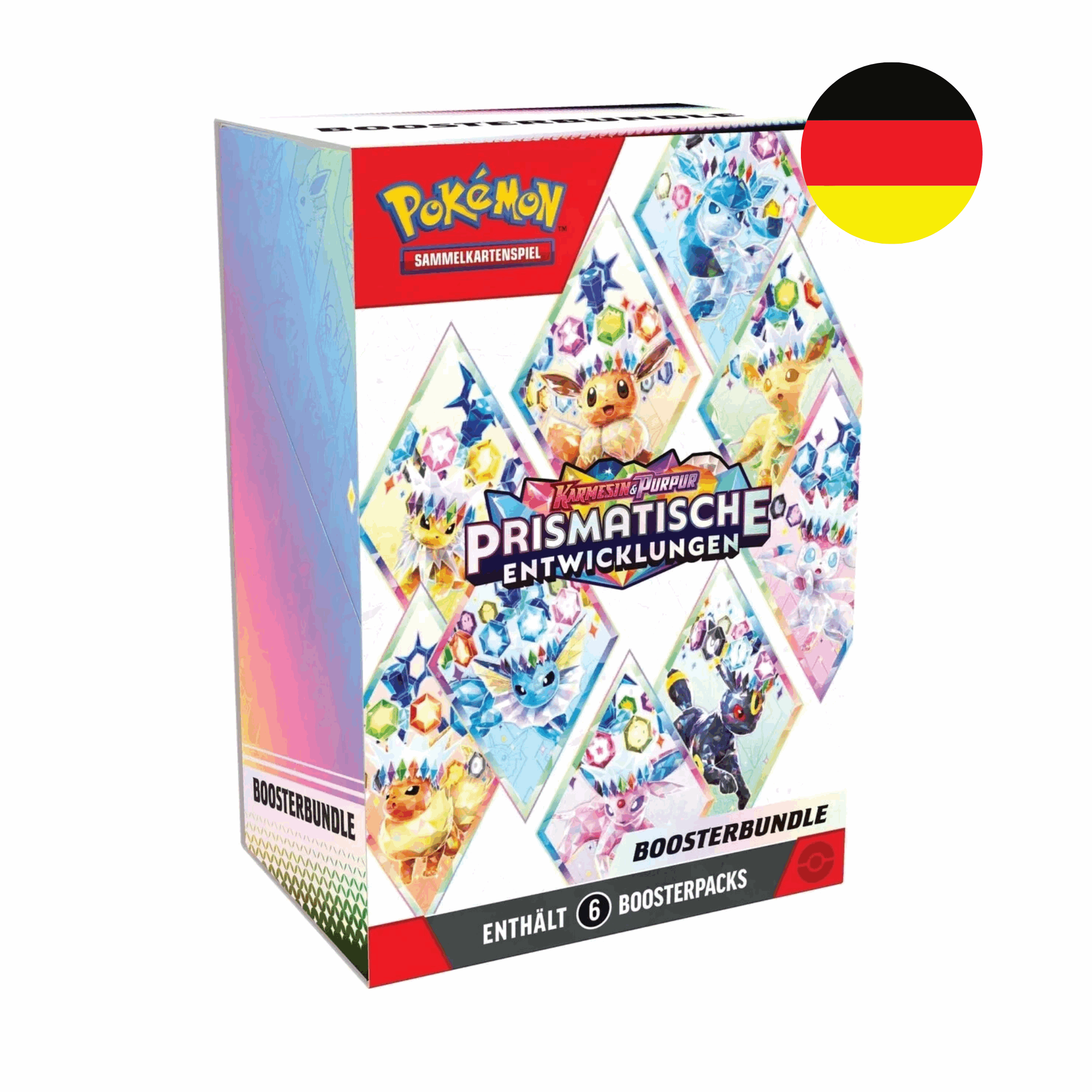 Pokémon - Prismatische Entwicklungen Booster Bundle - DE Seitenansicht