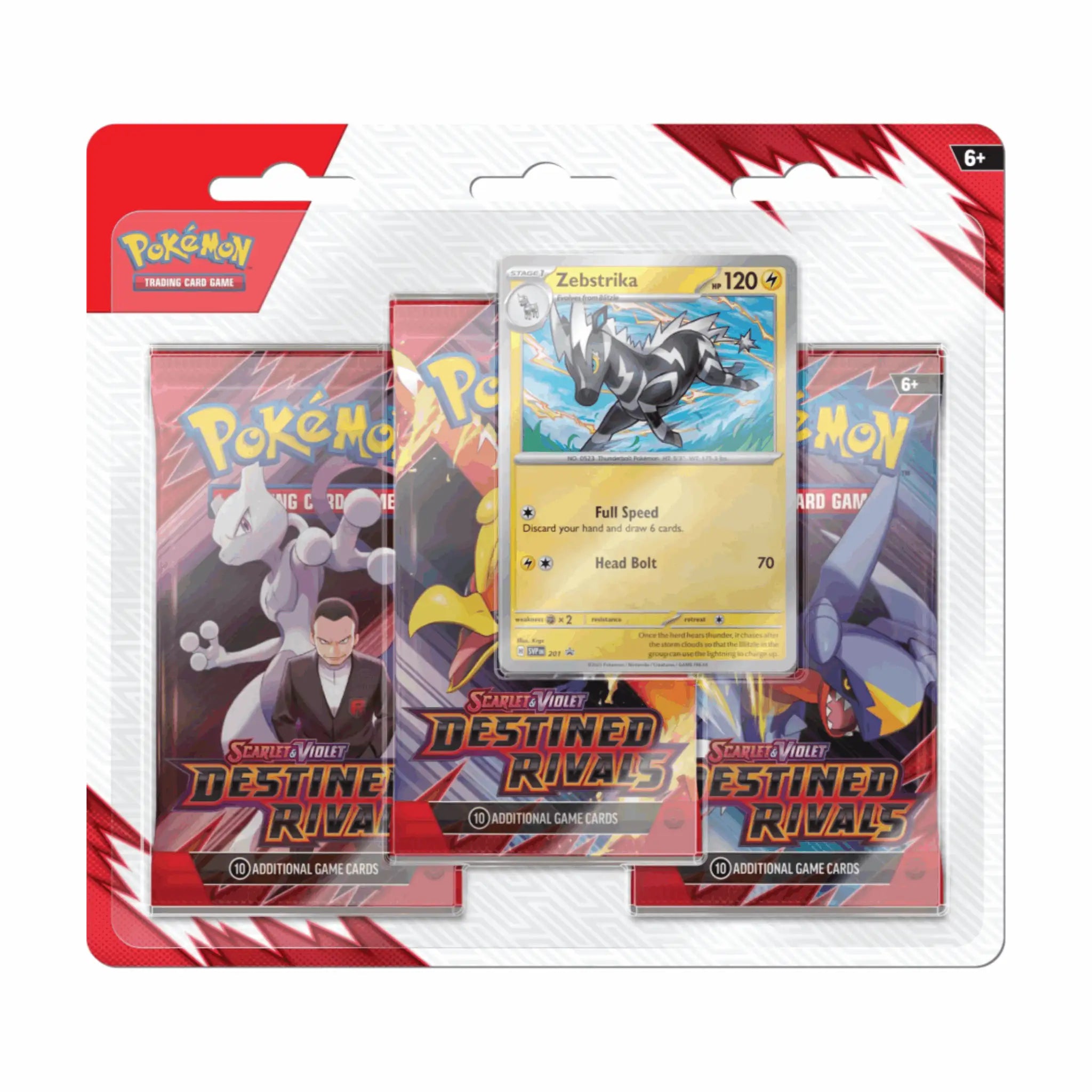 Pokémon - Scarlet & Violet: Destined Rivals 3-Pack Blister - Zebstrika - EN