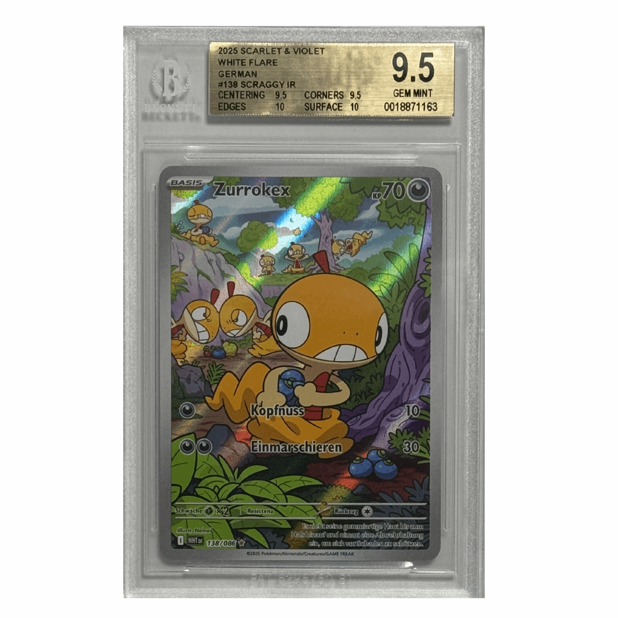 Pokémon - Zurrokex IR #138 (White Flare) – BGS 9.5 Gem Mint