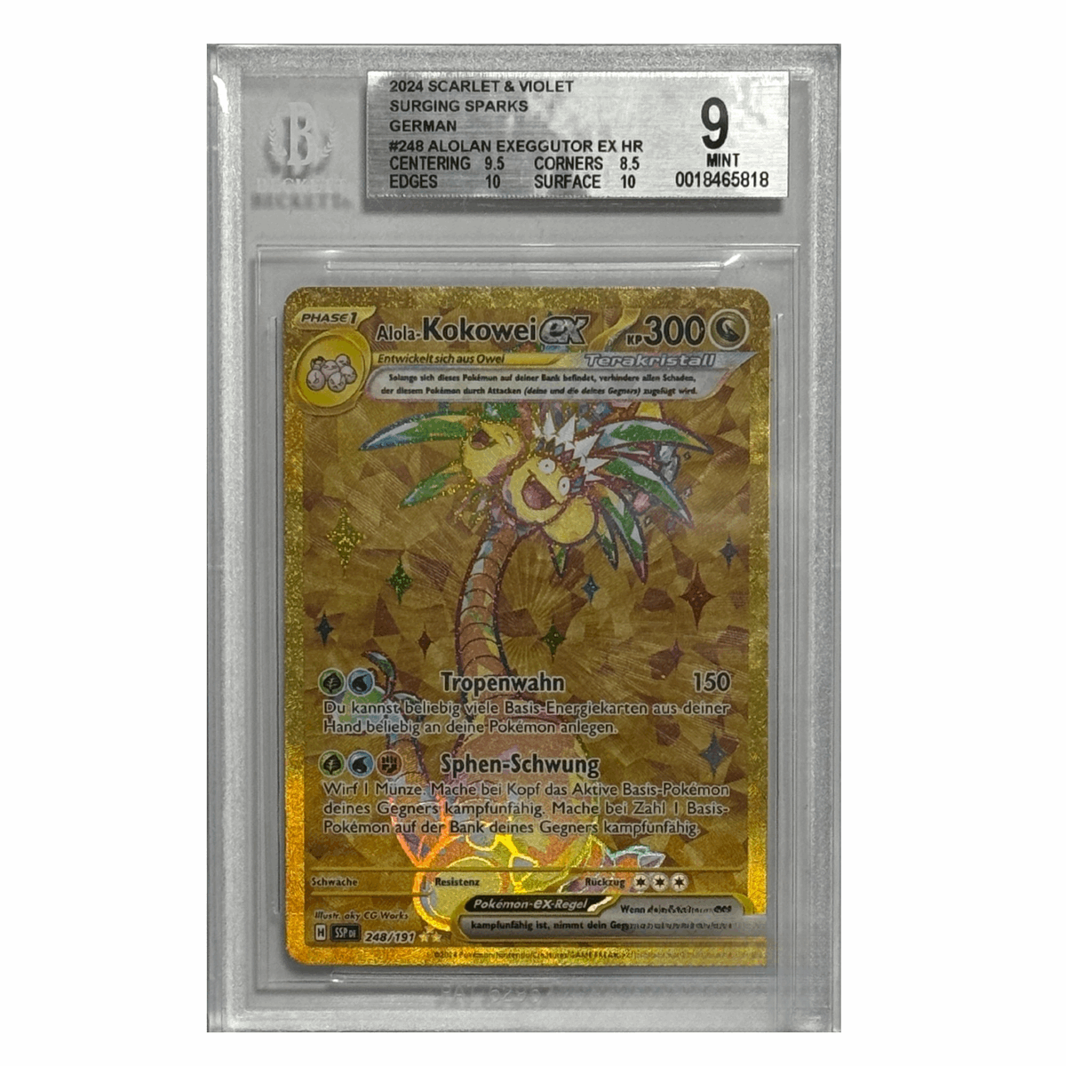 Pokémon – Alola-Kokowei ex HR #248 (Surging Sparks) – BGS 9 Mint