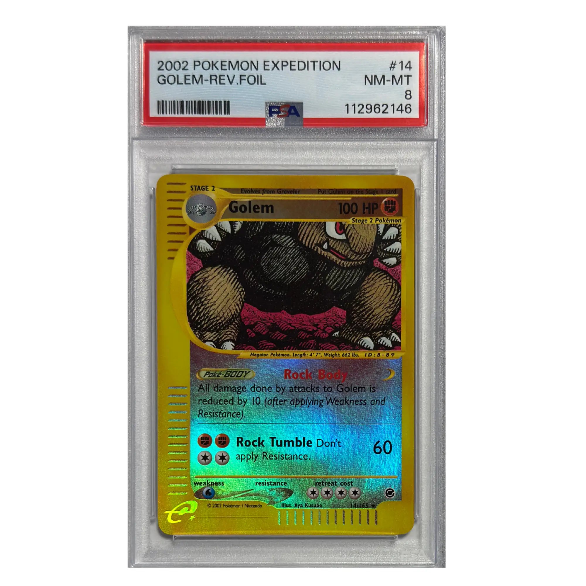 Pokémon – Golem Reverse Foil #14 (Expedition, EN) – PSA 8