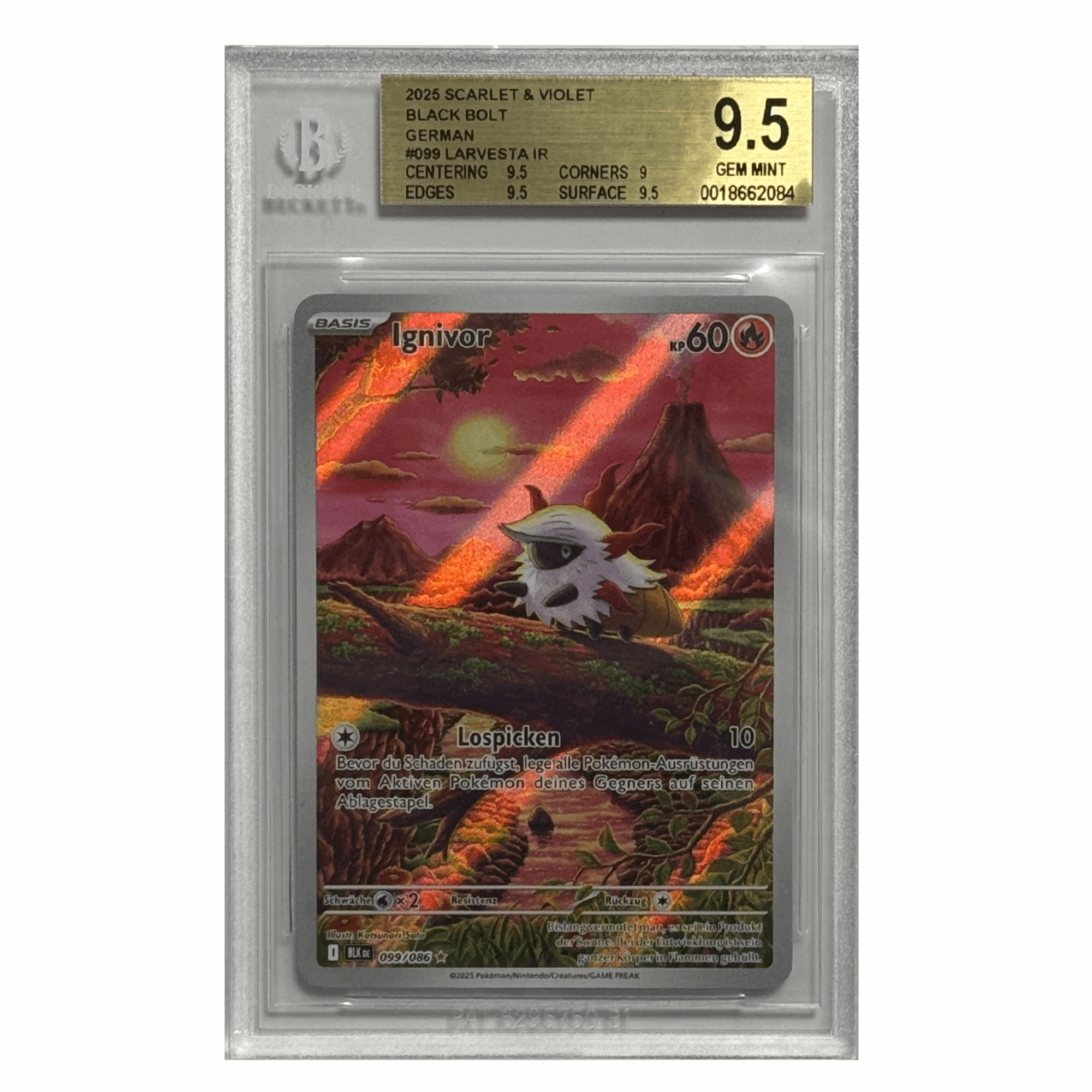 Pokémon – Ignivor IR #099 (Black Bolt) – BGS 9.5 Gem Mint