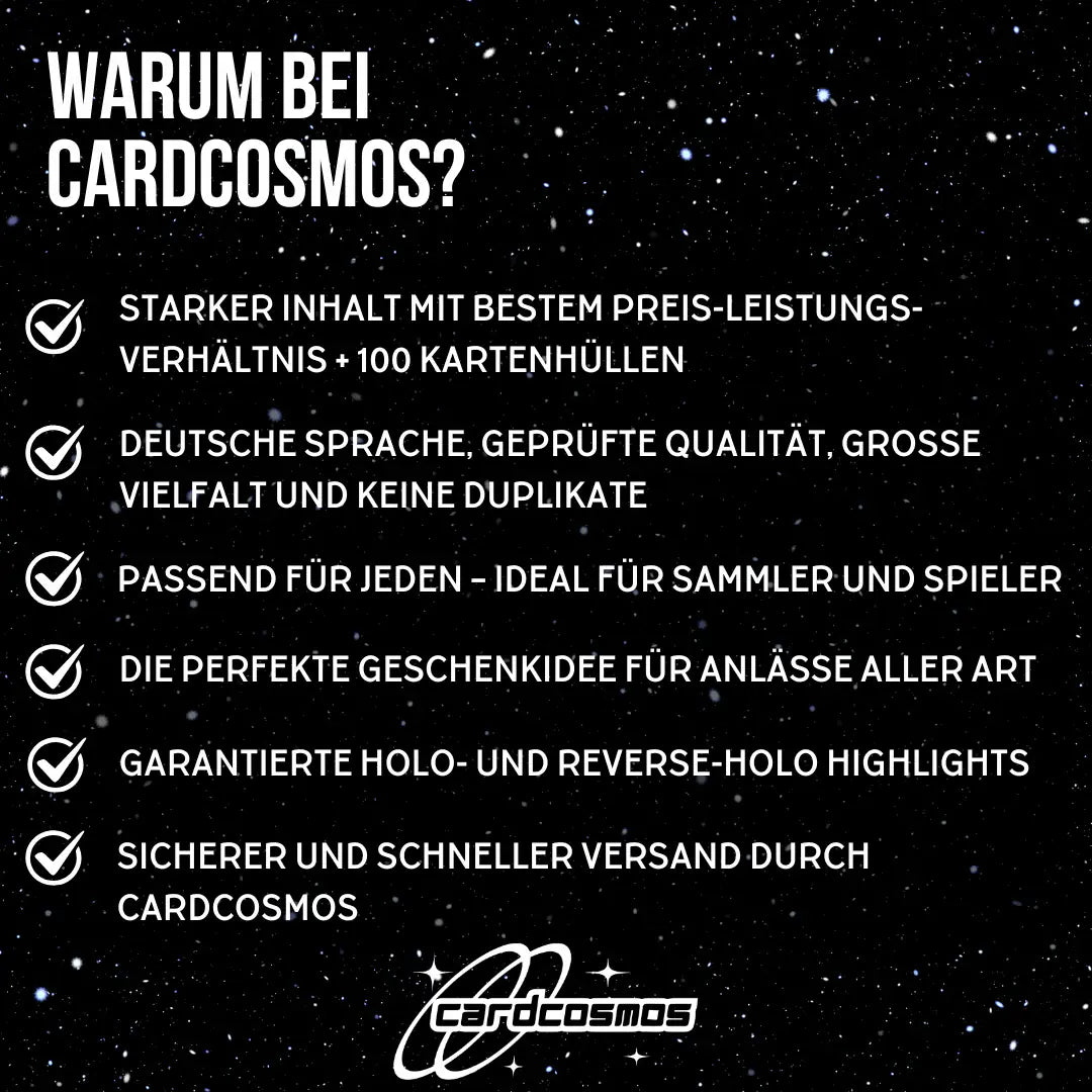 Pokémon Karten Set Deutsch – 100 Karten inkl. 12 Holo + 100 Kartenhüllen