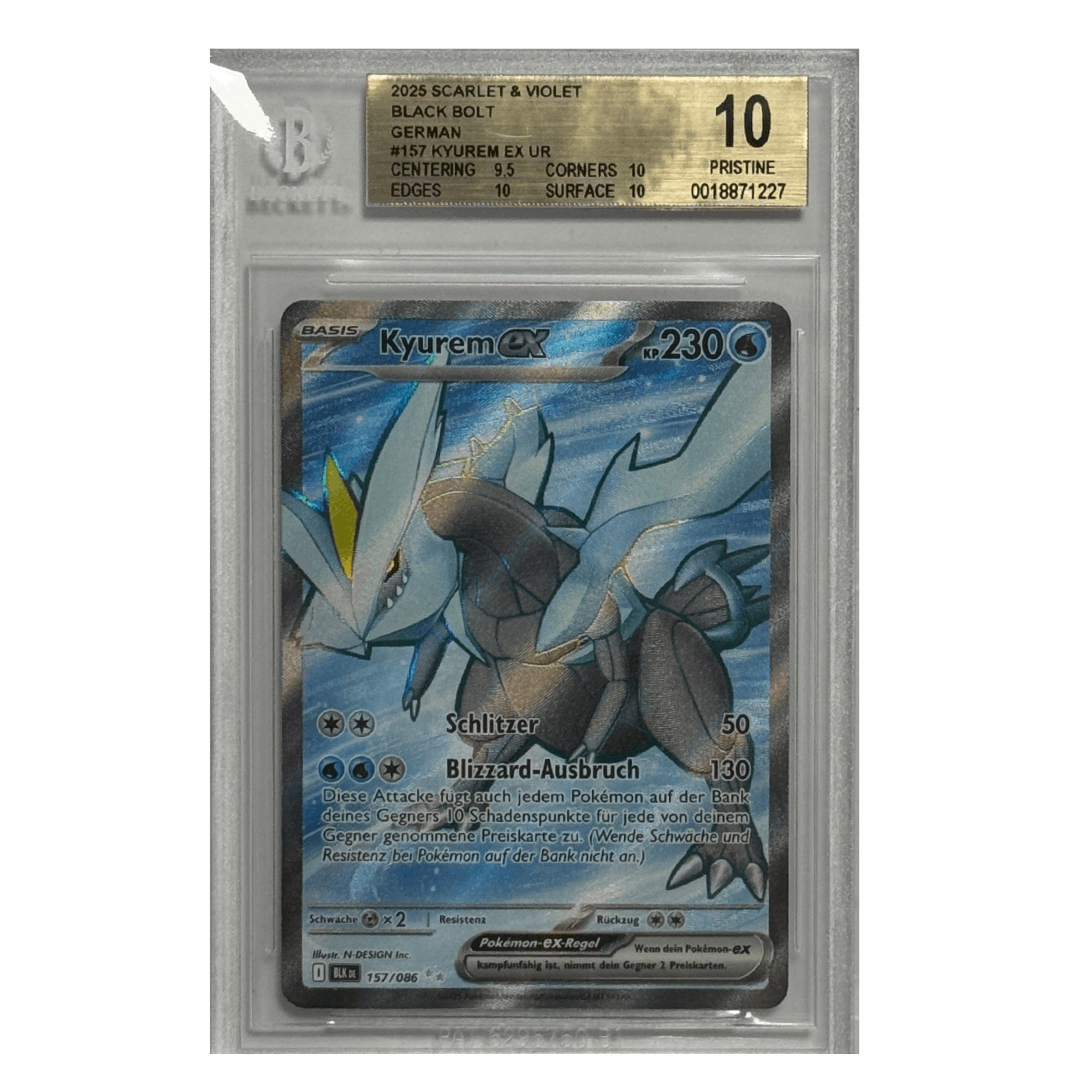Pokémon – Kyurem ex UR #157 (Black Bolt) – BGS 10 Pristine