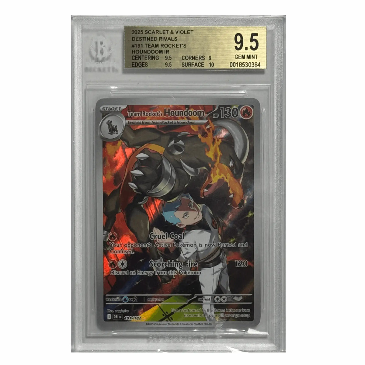 Pokémon – Team Rocket’s Houndoom IR #191 (Destined Rivals) – BGS 9.5 Gem Mint