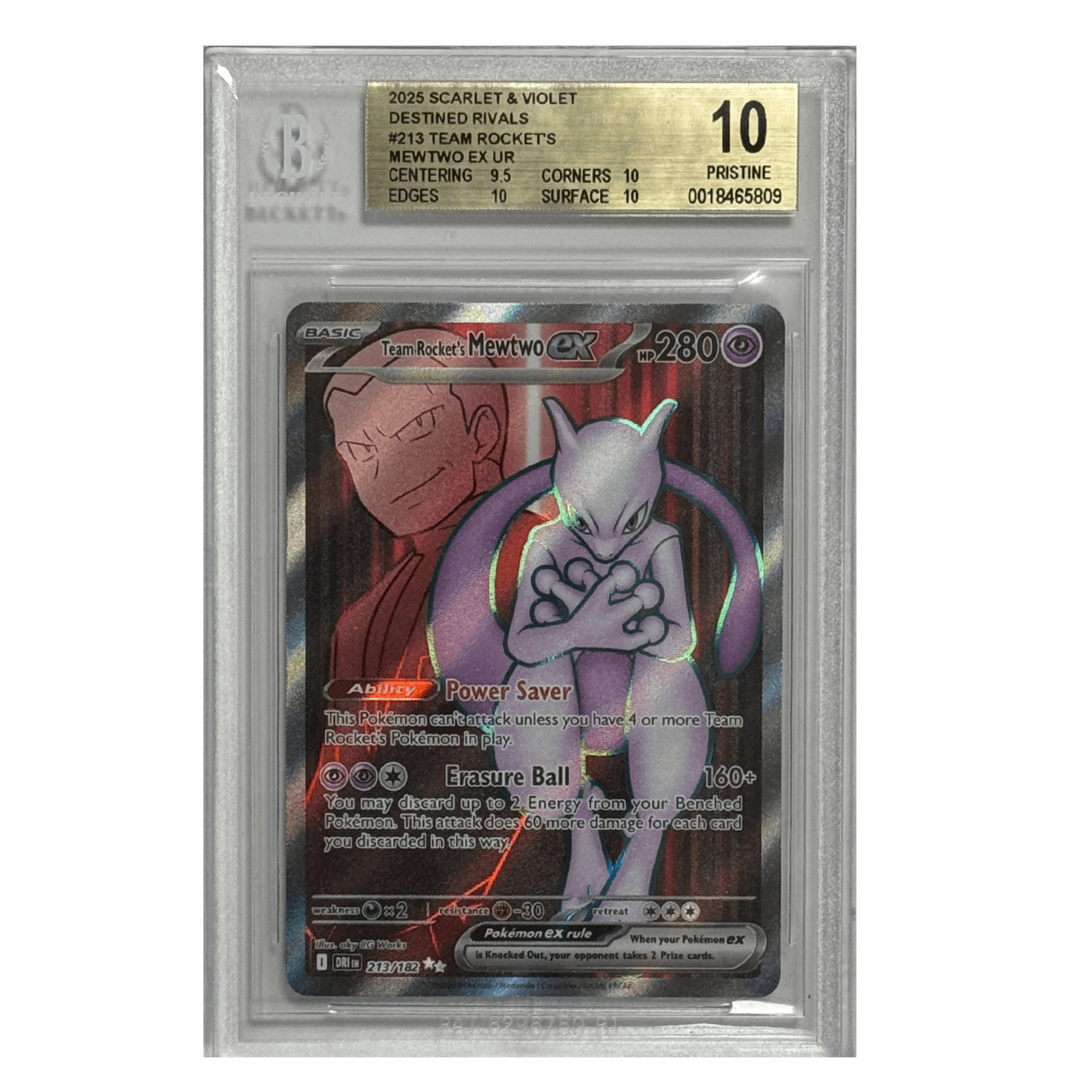 Pokémon – Team Rocket’s Mewtwo ex UR #213 (Destined Rivals) – BGS 10 Pristine