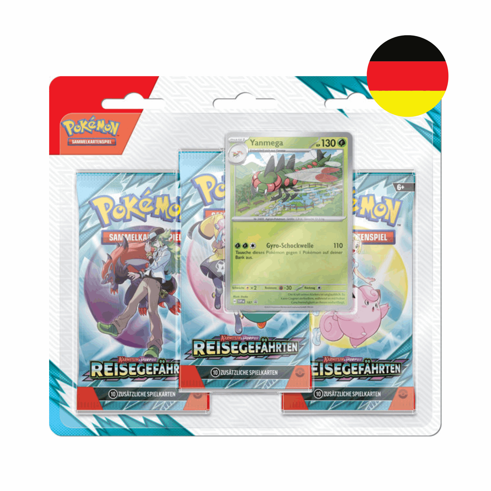 Pokémon - Karmesin & Purpur Reisegefährten 3-Pack Blister - Yanmega - DE - cardcosmos
