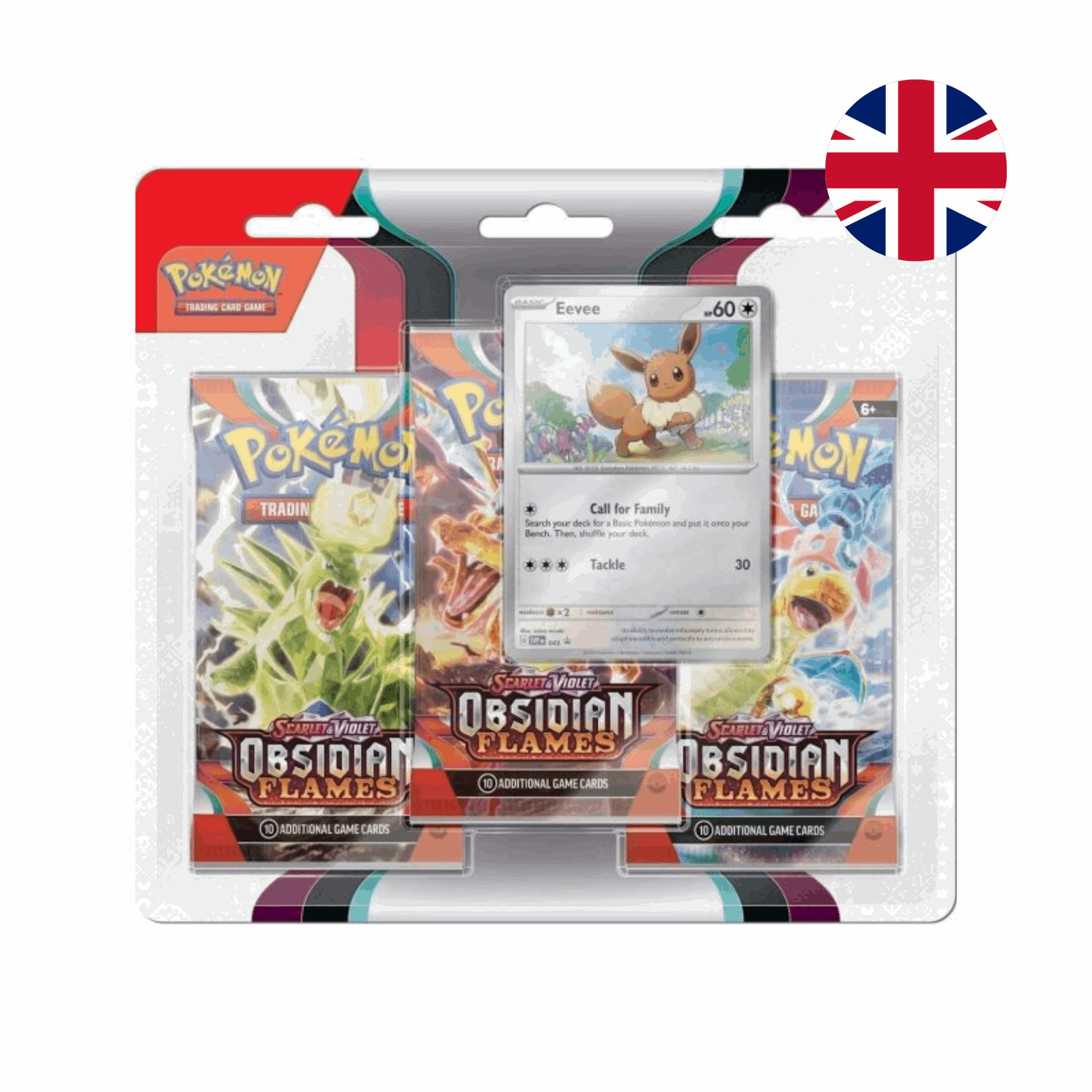 Pokémon - Scarlet & Violet: Obsidianflames Eevee 3-Pack Blister - EN - cardcosmos