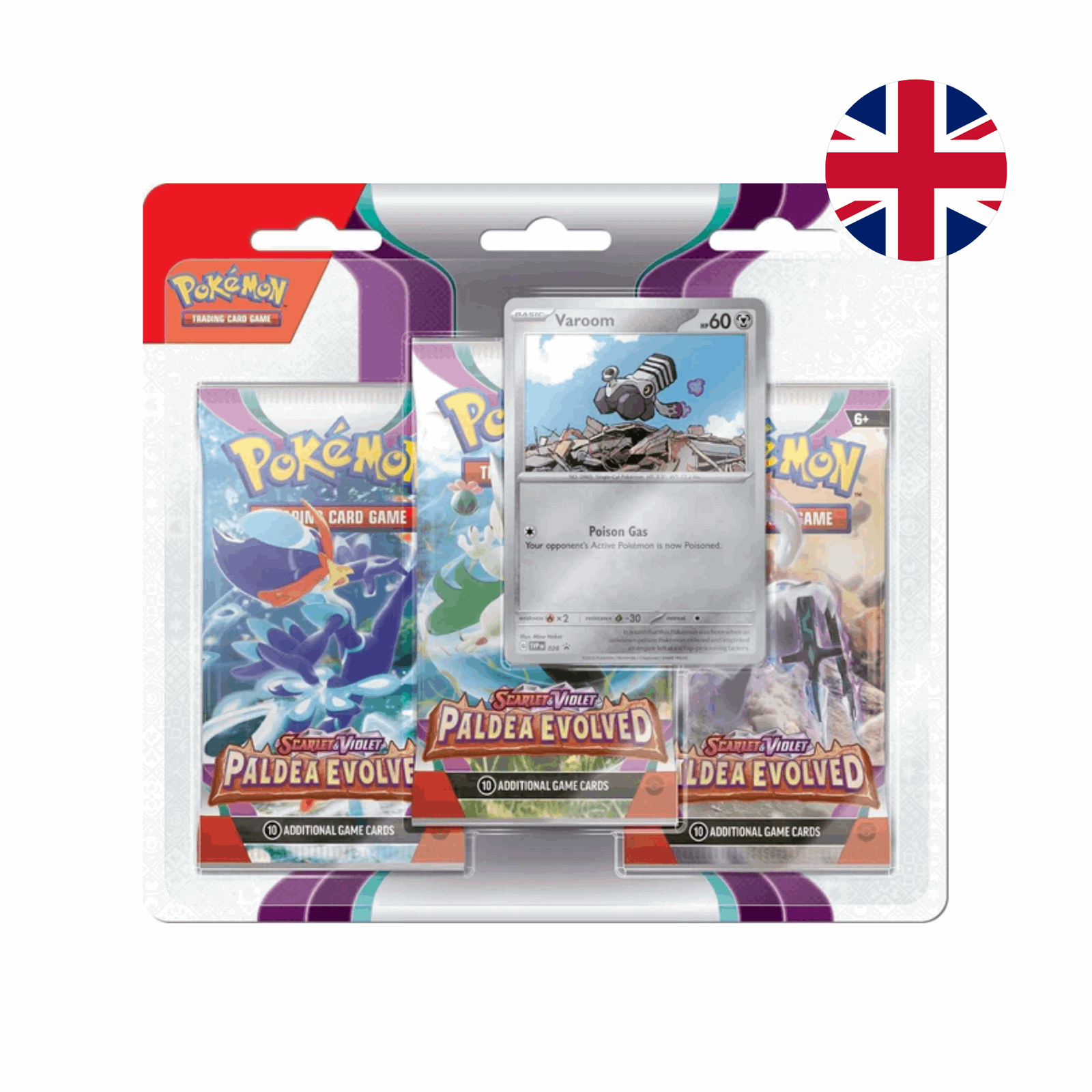 Pokémon - Scarlet & Violet: Paldea Evolved Varoom 3 Pack Blister Pack - EN - cardcosmos