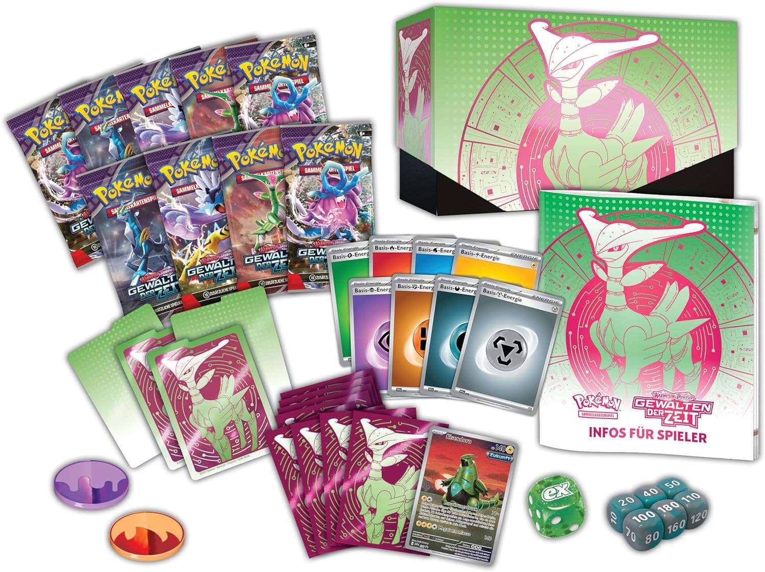 Pokémon - Karmesin & Purpur: Gewalten der Zeit Eisenblatt Top Trainer Box - DE - cardcosmos