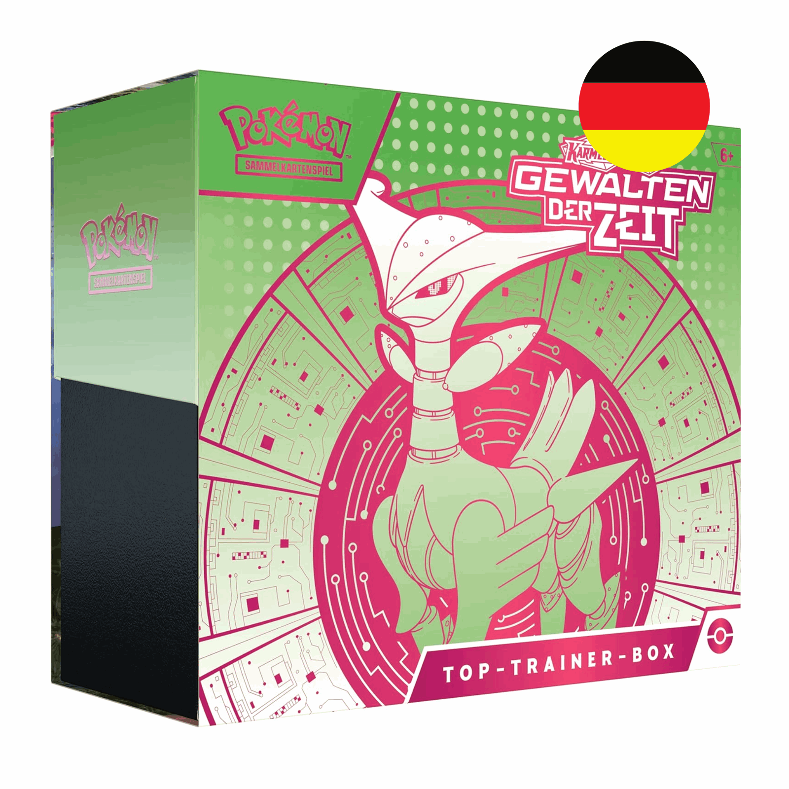 Pokémon - Karmesin & Purpur: Gewalten der Zeit Eisenblatt Top Trainer Box - DE - cardcosmos