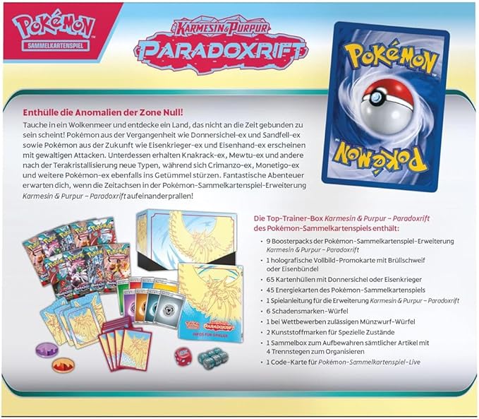 Pokémon - Karmesin & Purpur: Paradox Rift Donnersichel Top Trainer Box - DE - cardcosmos