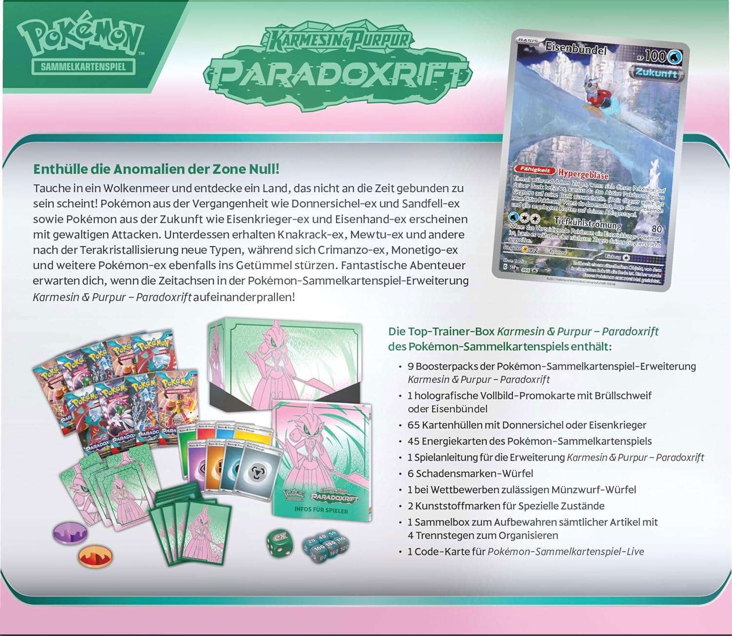 Pokémon - Karmesin & Purpur: Paradox Rift Eisenkrieger Top Trainer Box - DE - cardcosmos