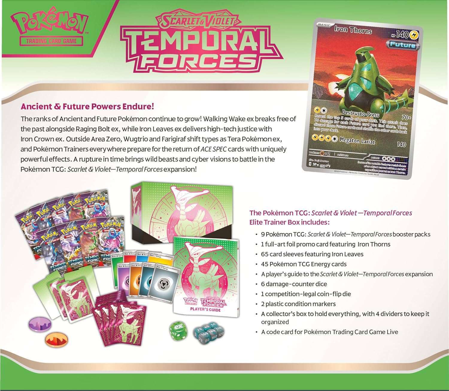 Pokémon - Scarlet & Violet: Temporal Forces Iron Leaves Elite Trainer Box - EN - cardcosmos