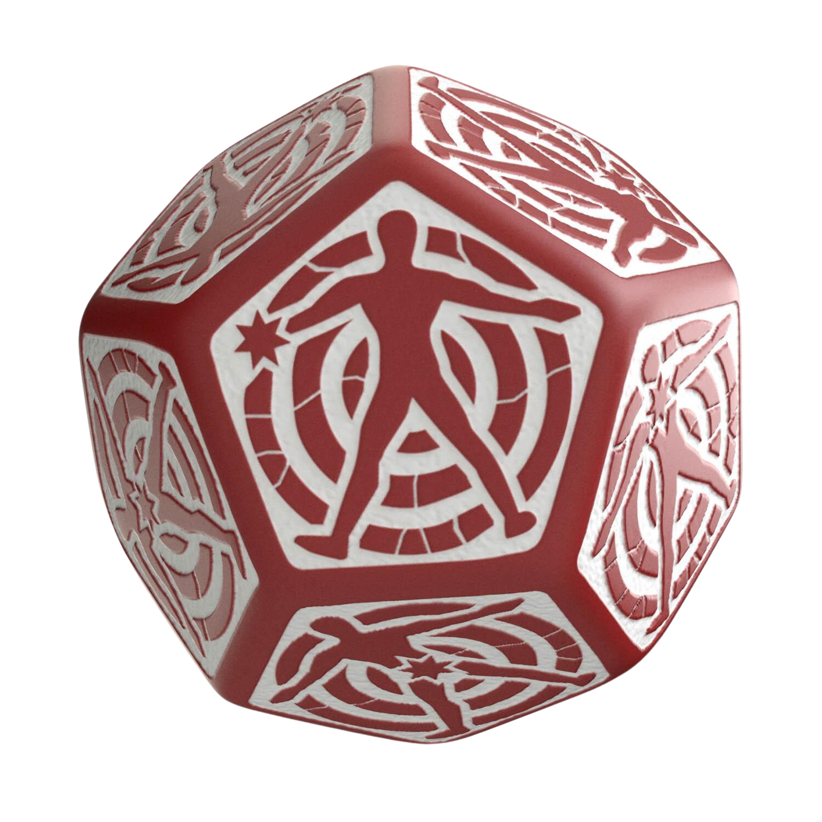 Q Workshop - D12 Hit Location Red & white die - cardcosmos