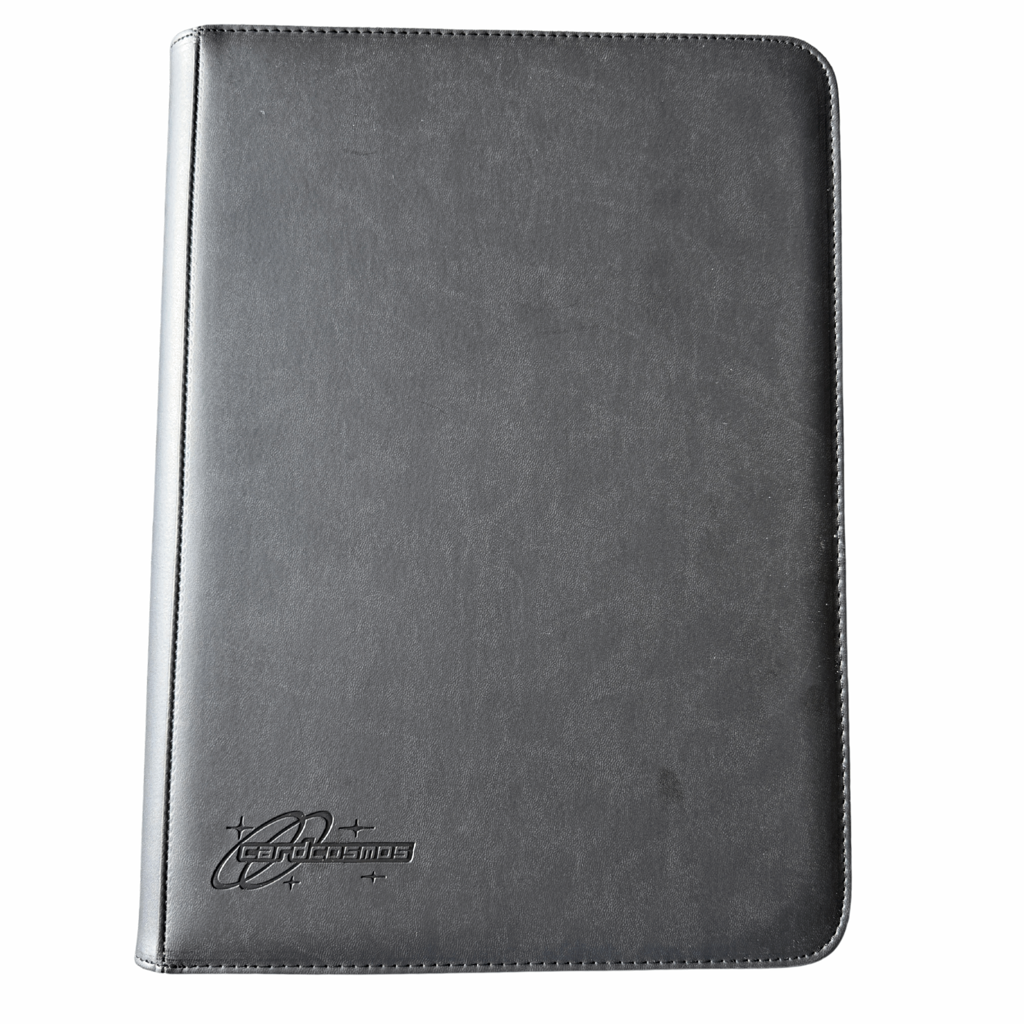 cardcosmos_9_Pocket_Zip_Premium_Leather_Binder_Schwarz_Schwarz Vorderansicht