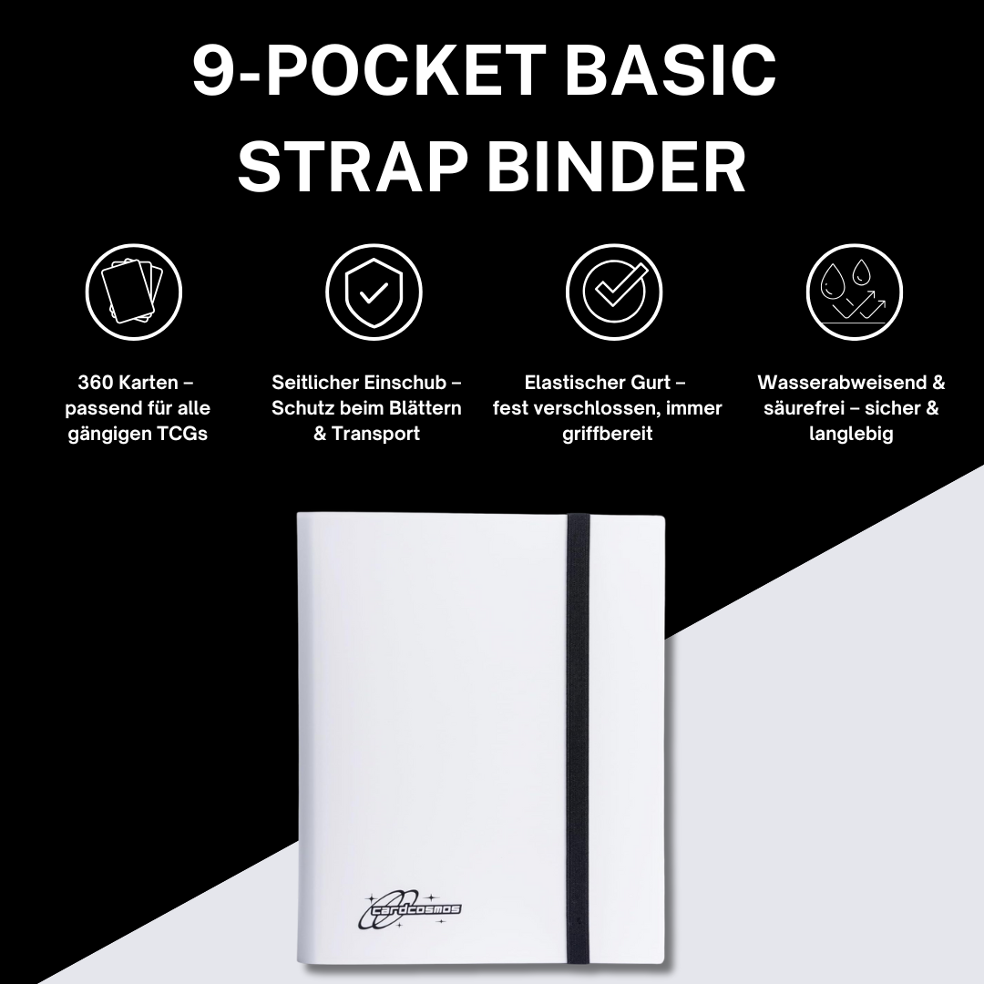 cardcosmos - 9 Pocket Basic Strap Binder - Weiß Vorteile