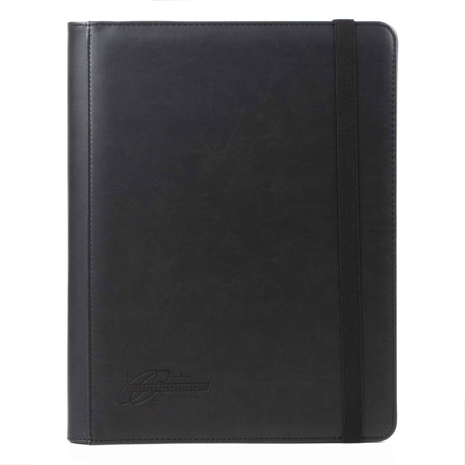 cardcosmos - 9 Pocket Strap Premium Leather Binder - Schwarz - cardcosmos