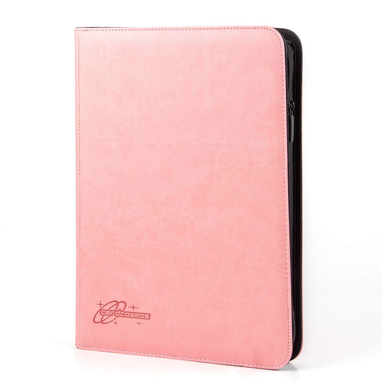 cardcosmos - 9 Pocket Zip Premium Leather Binder - Pink - cardcosmos