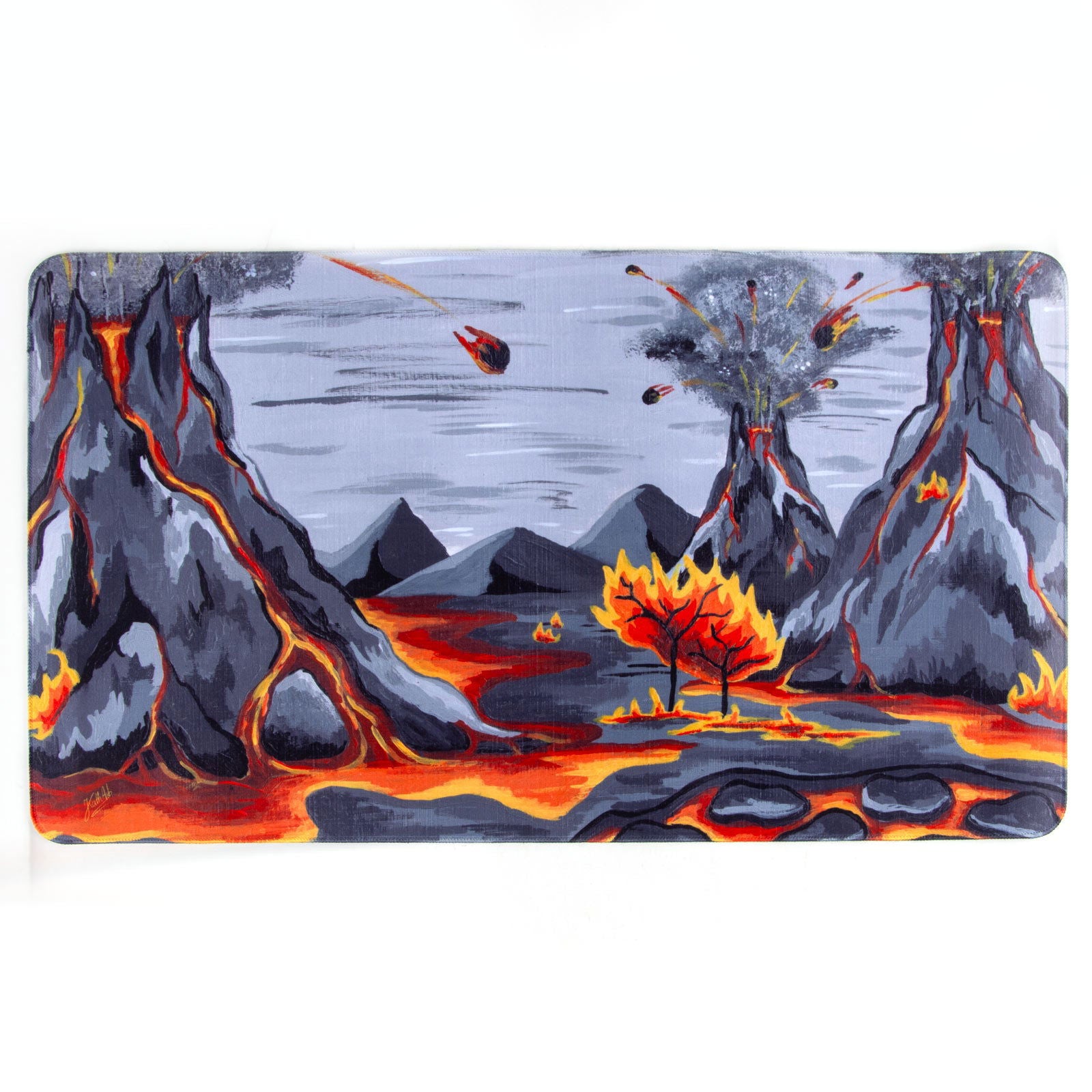 cardcosmos - Artwork Premium Playmat - Fiery Mountains - cardcosmos
